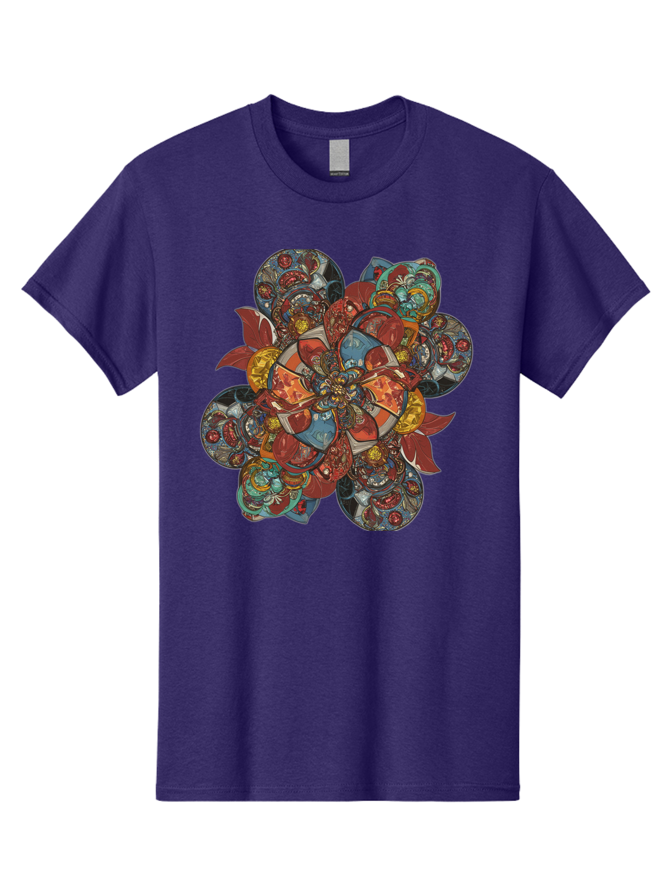 Flower-Mandala Men'S Graphic Tee, 100% Cotton, Comfortable Casual Summer Wear, Machine Washable, Vintage Camera, Old Camera, Antique Camera, Black Camera, Classic Photography, Photography Equipment, Nostalgic Device, Film Camera, Camera Art Bag472 7