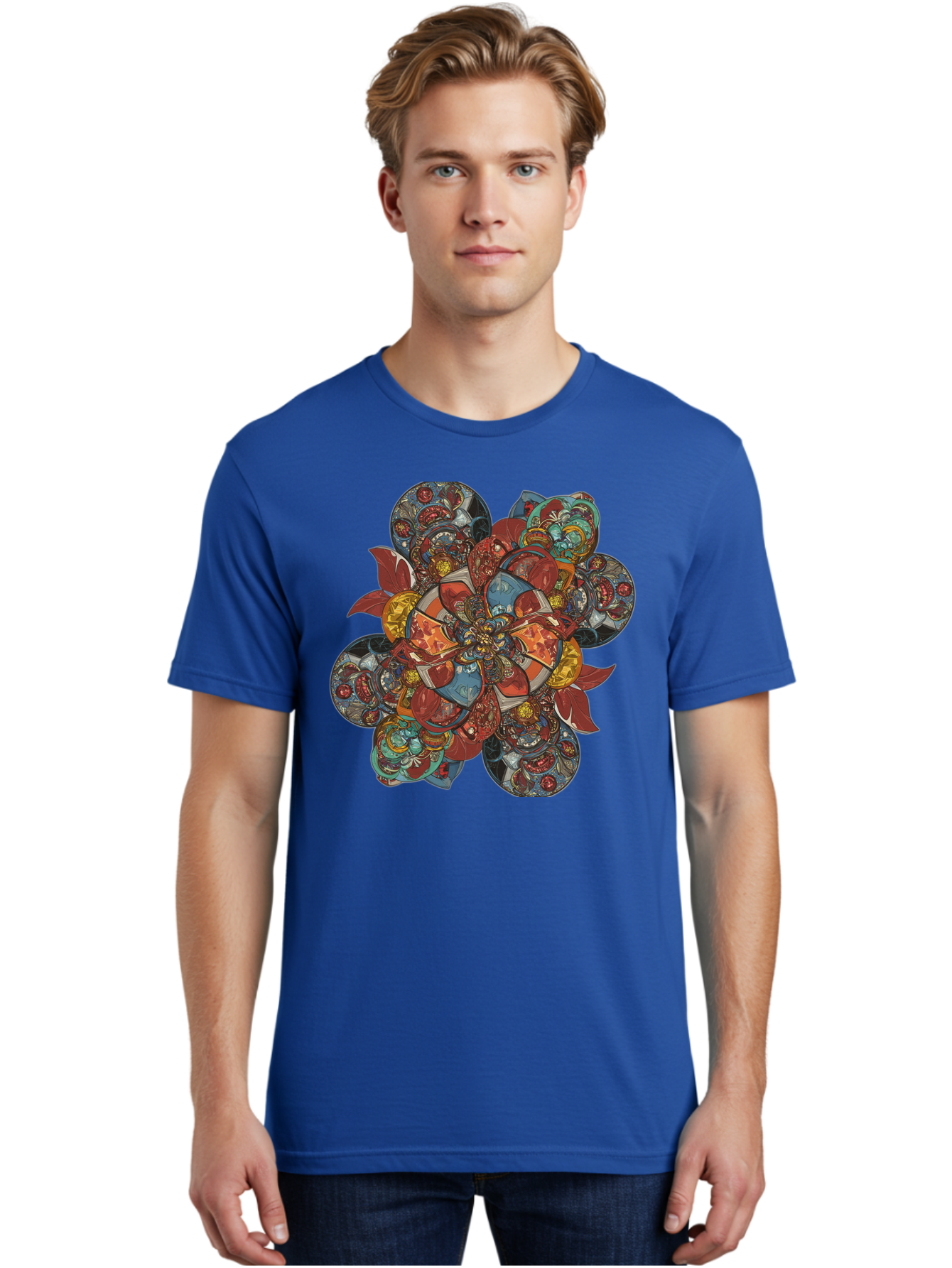 Flower-Mandala Men'S Graphic Tee, 100% Cotton, Comfortable Casual Summer Wear, Machine Washable, Vintage Camera, Old Camera, Antique Camera, Black Camera, Classic Photography, Photography Equipment, Nostalgic Device, Film Camera, Camera Art Bag472 21