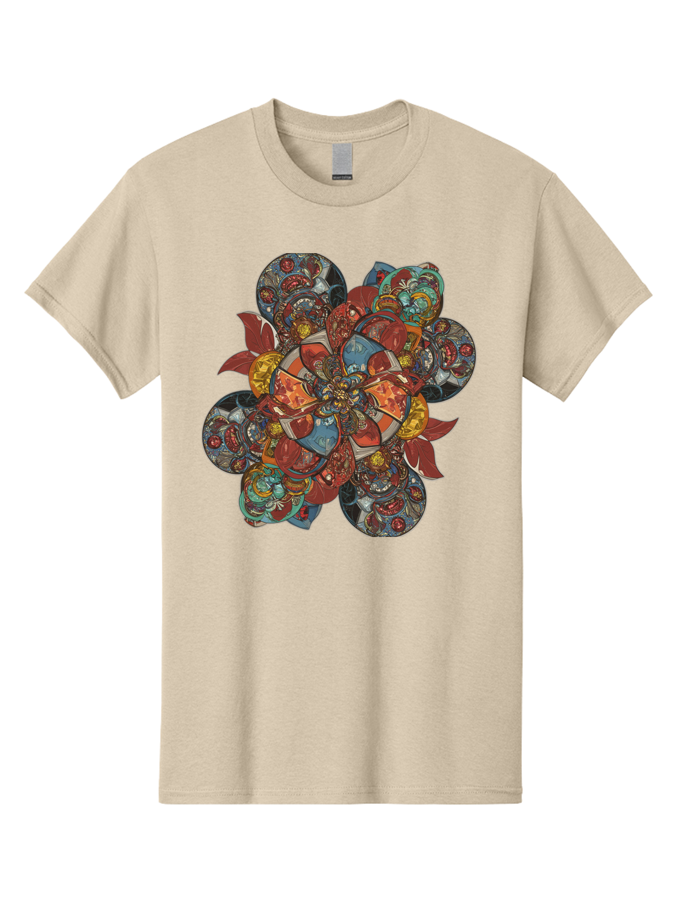 Flower-Mandala Men'S Graphic Tee, 100% Cotton, Comfortable Casual Summer Wear, Machine Washable, Vintage Camera, Old Camera, Antique Camera, Black Camera, Classic Photography, Photography Equipment, Nostalgic Device, Film Camera, Camera Art Bag472 9