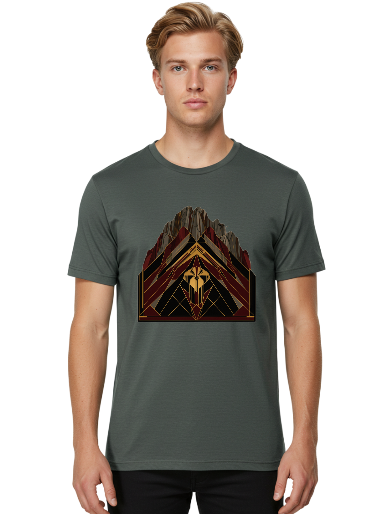 Geometric-Mountain-Design Men'S Graphic Tee, 100% Cotton, Comfortable Casual Summer Wear, Machine Washable, Vintage Camera, Old Camera, Antique Camera, Black Camera, Classic Photography, Photography Equipment, Nostalgic Device, Film Camera, Bag519 19