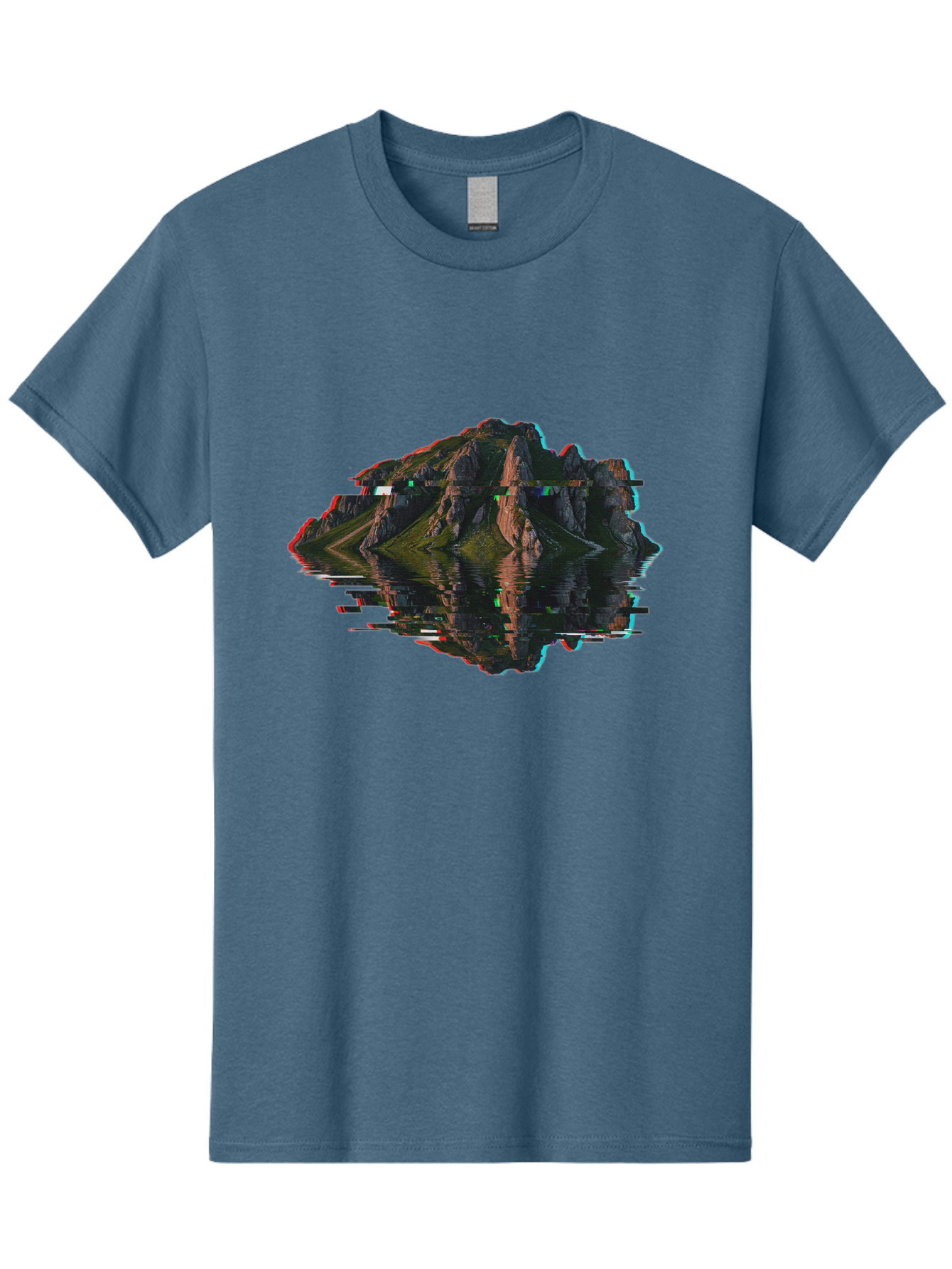 Glitching-Mountain-Landscape Men'S Graphic Tee, 100% Cotton, Comfortable Casual Summer Wear, Machine Washable, Vintage Camera, Old Camera, Antique Camera, Black Camera, Classic Photography, Photography Equipment, Nostalgic Device, Film Camera, Bag533 12