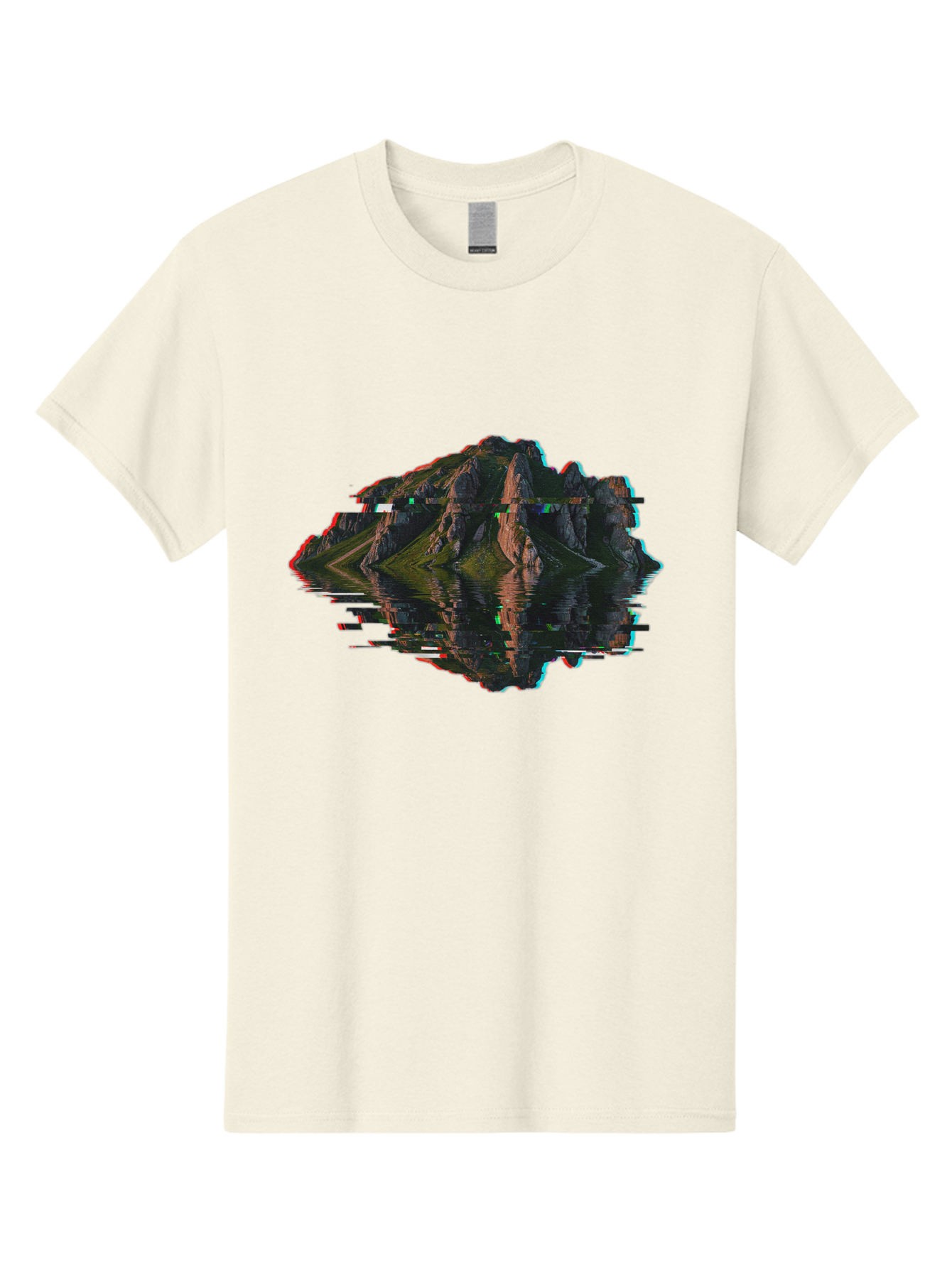Glitching-Mountain-Landscape Men'S Graphic Tee, 100% Cotton, Comfortable Casual Summer Wear, Machine Washable, Vintage Camera, Old Camera, Antique Camera, Black Camera, Classic Photography, Photography Equipment, Nostalgic Device, Film Camera, Bag533 10