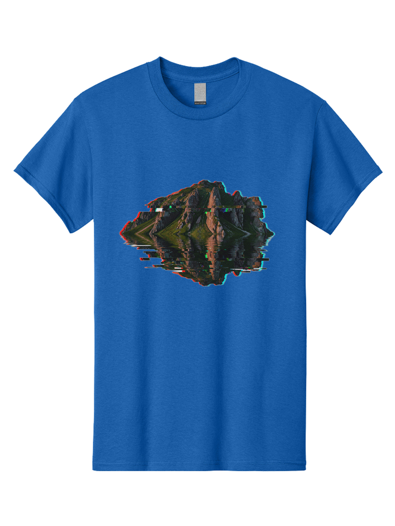 Glitching-Mountain-Landscape Men'S Graphic Tee, 100% Cotton, Comfortable Casual Summer Wear, Machine Washable, Vintage Camera, Old Camera, Antique Camera, Black Camera, Classic Photography, Photography Equipment, Nostalgic Device, Film Camera, Bag533 5