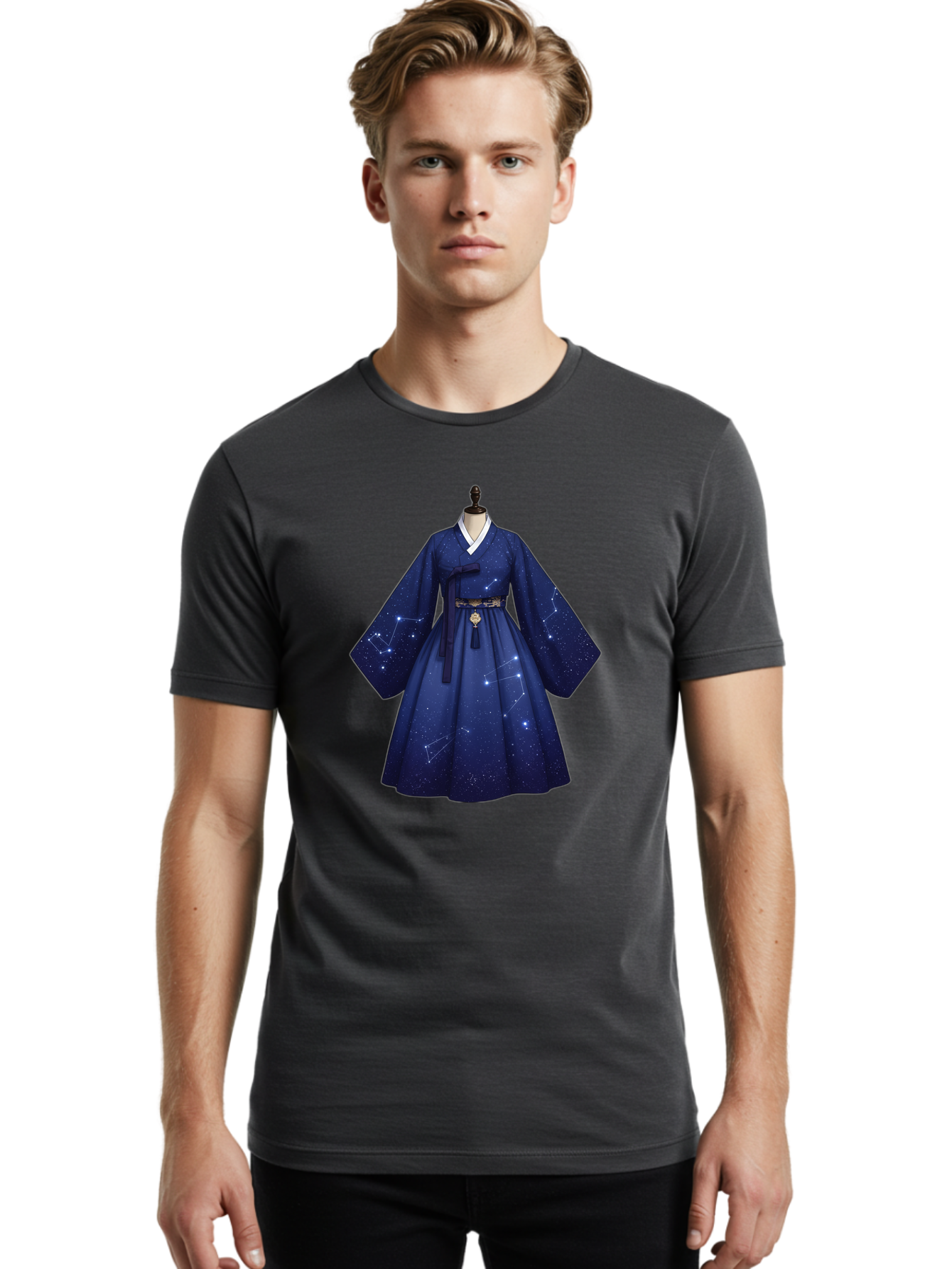 Hanbok-With-Constellation-Design Men'S Graphic Tee, 100% Cotton, Comfortable Casual Summer Wear, Machine Washable, Vintage Camera, Old Camera, Antique Camera, Black Camera, Classic Photography, Photography Equipment, Nostalgic Device, Bag571 25