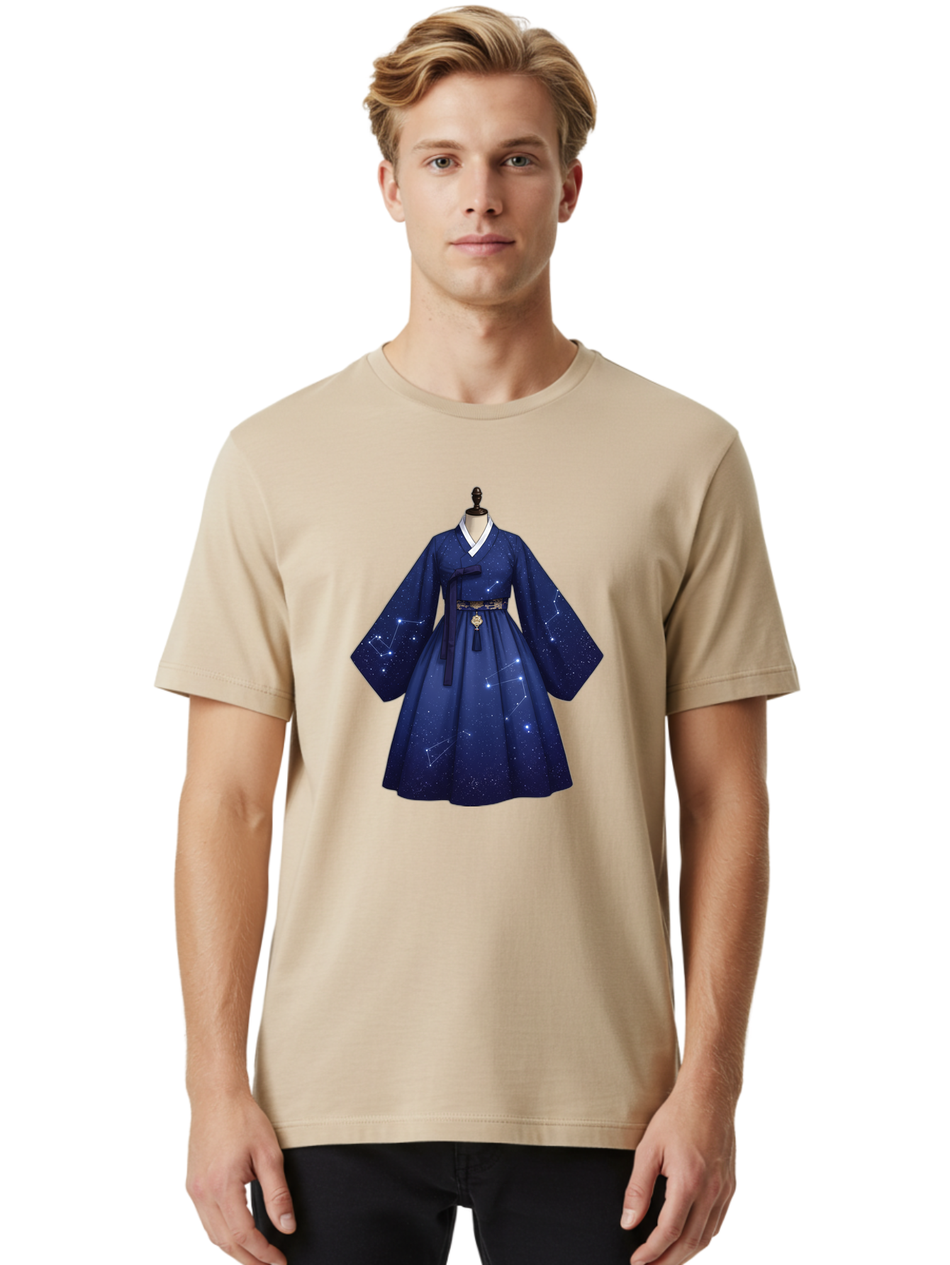 Hanbok-With-Constellation-Design Men'S Graphic Tee, 100% Cotton, Comfortable Casual Summer Wear, Machine Washable, Vintage Camera, Old Camera, Antique Camera, Black Camera, Classic Photography, Photography Equipment, Nostalgic Device, Bag571 28