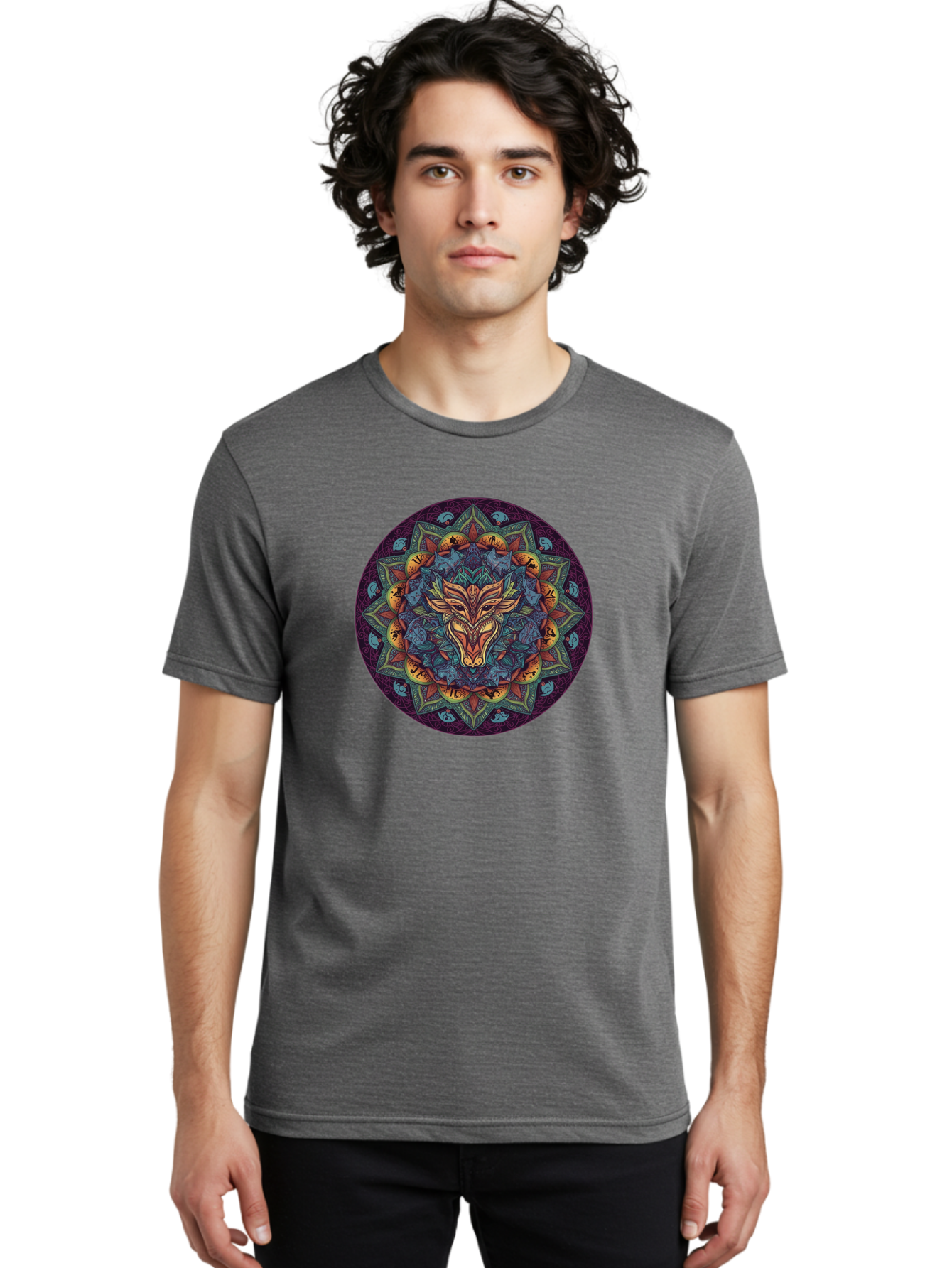 Mandala-Wolf Men'S Graphic Tee, 100% Cotton, Comfortable Casual Summer Wear, Machine Washable, Vintage Camera, Old Camera, Antique Camera, Black Camera, Classic Photography, Photography Equipment, Nostalgic Device, Film Camera, Camera Art Bag755 20