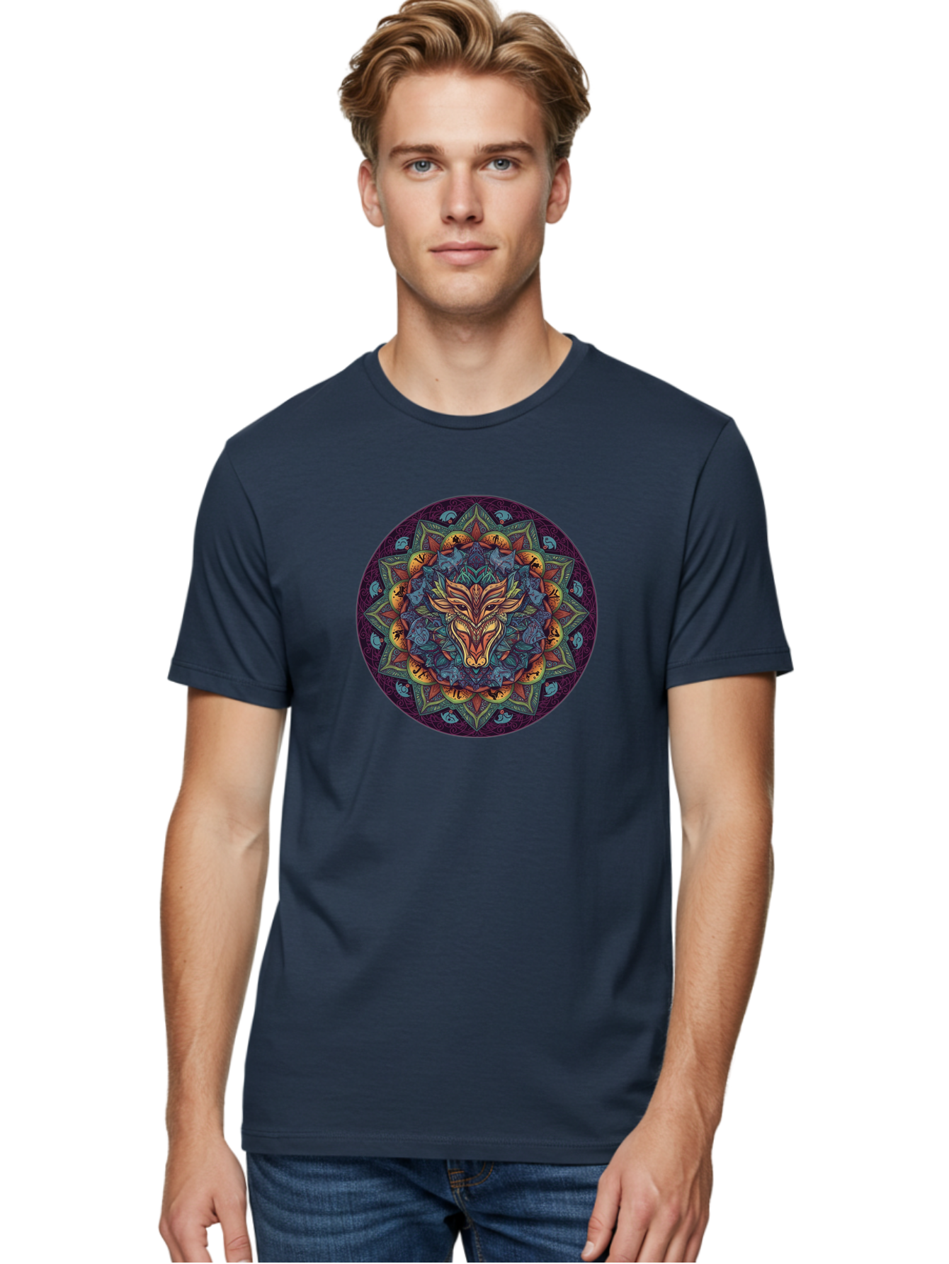 Mandala-Wolf Men'S Graphic Tee, 100% Cotton, Comfortable Casual Summer Wear, Machine Washable, Vintage Camera, Old Camera, Antique Camera, Black Camera, Classic Photography, Photography Equipment, Nostalgic Device, Film Camera, Camera Art Bag755 25