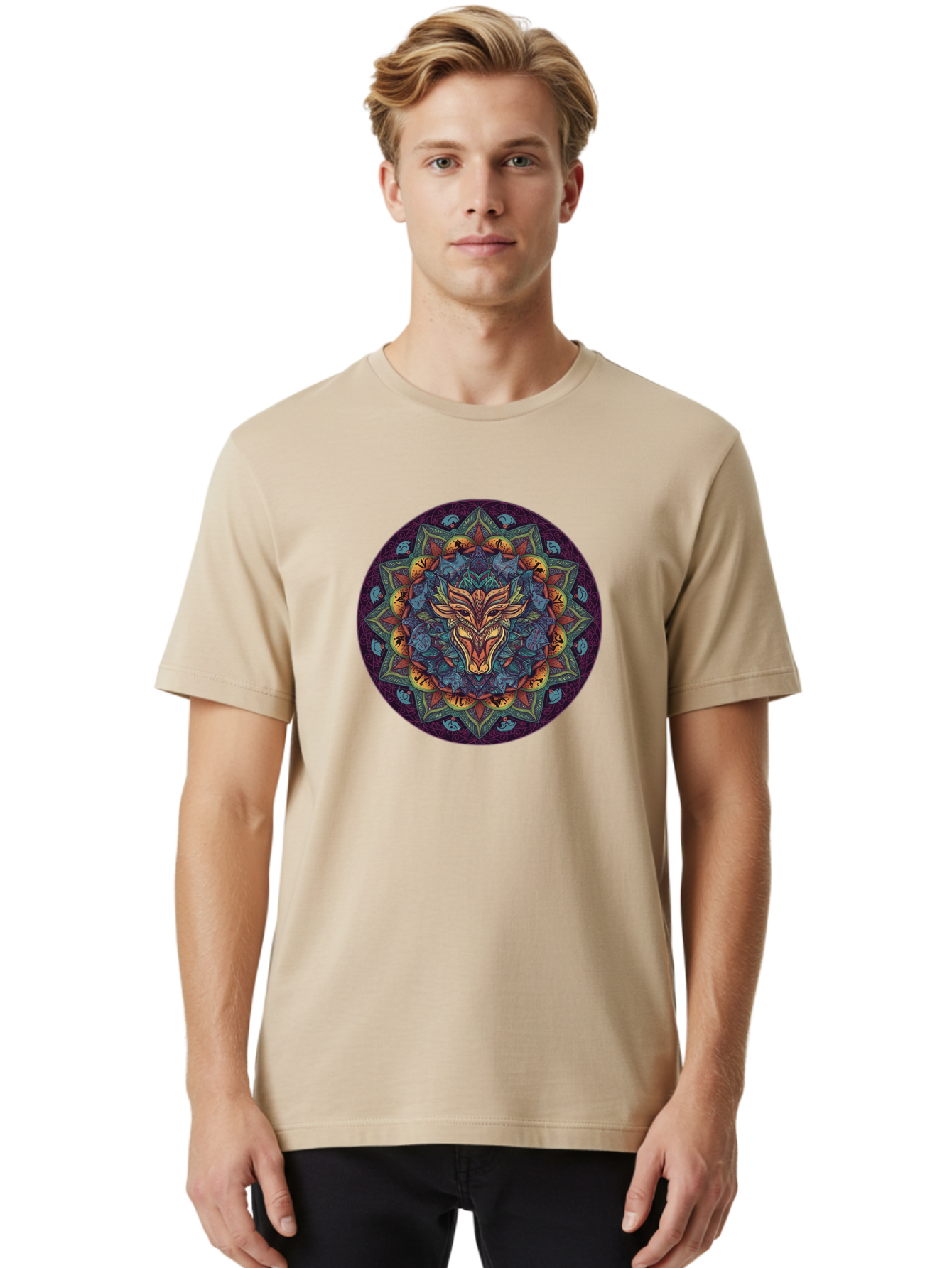 Mandala-Wolf Men'S Graphic Tee, 100% Cotton, Comfortable Casual Summer Wear, Machine Washable, Vintage Camera, Old Camera, Antique Camera, Black Camera, Classic Photography, Photography Equipment, Nostalgic Device, Film Camera, Camera Art Bag755 28