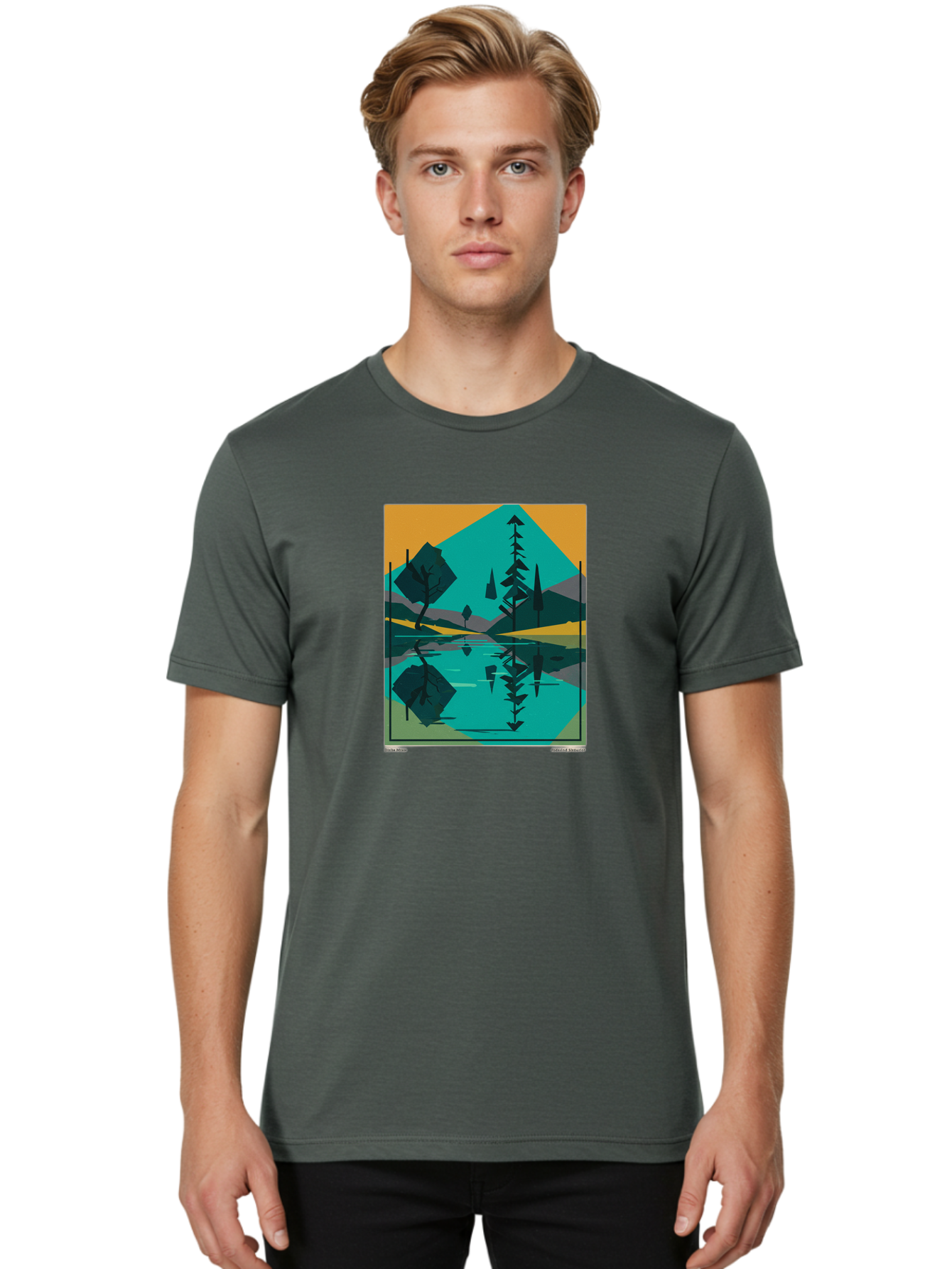 Mountain-Lake-Landscape Men'S Graphic Tee, 100% Cotton, Comfortable Casual Summer Wear, Machine Washable, Vintage Camera, Old Camera, Antique Camera, Black Camera, Classic Photography, Photography Equipment, Nostalgic Device, Film Camera, Bag821 28