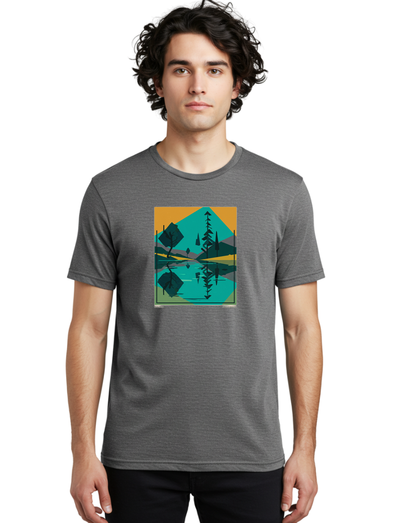 Mountain-Lake-Landscape Men'S Graphic Tee, 100% Cotton, Comfortable Casual Summer Wear, Machine Washable, Vintage Camera, Old Camera, Antique Camera, Black Camera, Classic Photography, Photography Equipment, Nostalgic Device, Film Camera, Bag821 20