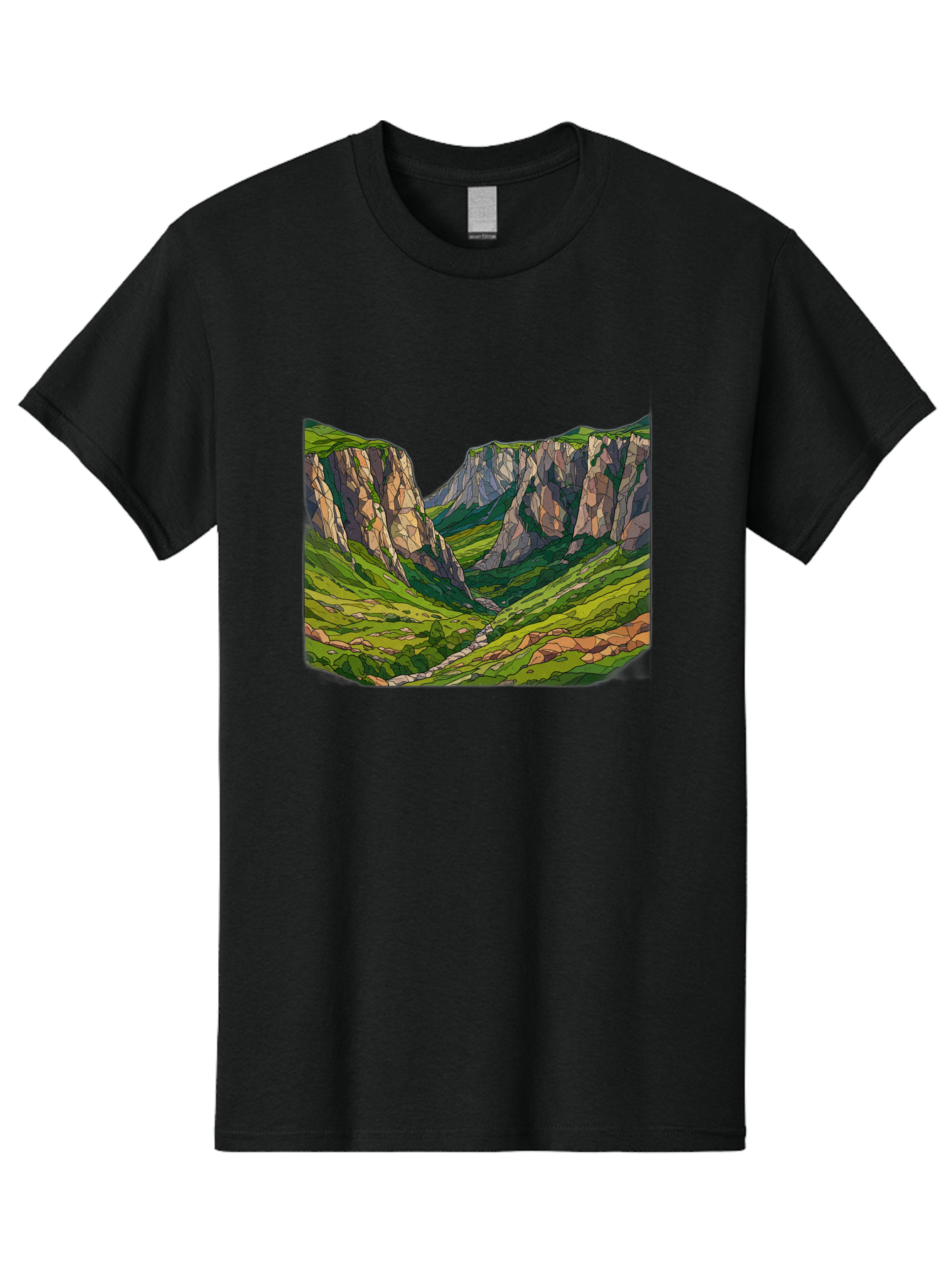 Mountain-Landscape-1 Men'S Graphic Tee, 100% Cotton, Comfortable Casual Summer Wear, Machine Washable, Vintage Camera, Old Camera, Antique Camera, Black Camera, Classic Photography, Photography Equipment, Nostalgic Device, Film Camera, Bag824 8