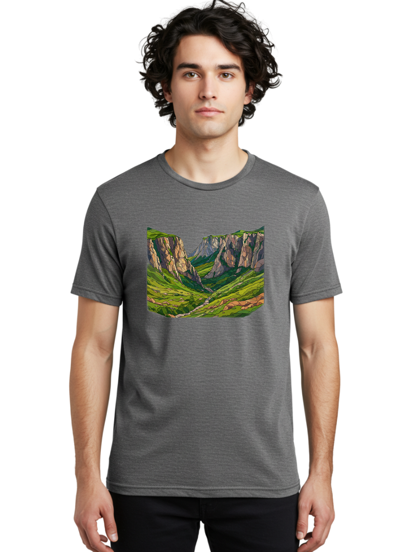 Mountain-Landscape-1 Men'S Graphic Tee, 100% Cotton, Comfortable Casual Summer Wear, Machine Washable, Vintage Camera, Old Camera, Antique Camera, Black Camera, Classic Photography, Photography Equipment, Nostalgic Device, Film Camera, Bag824 16