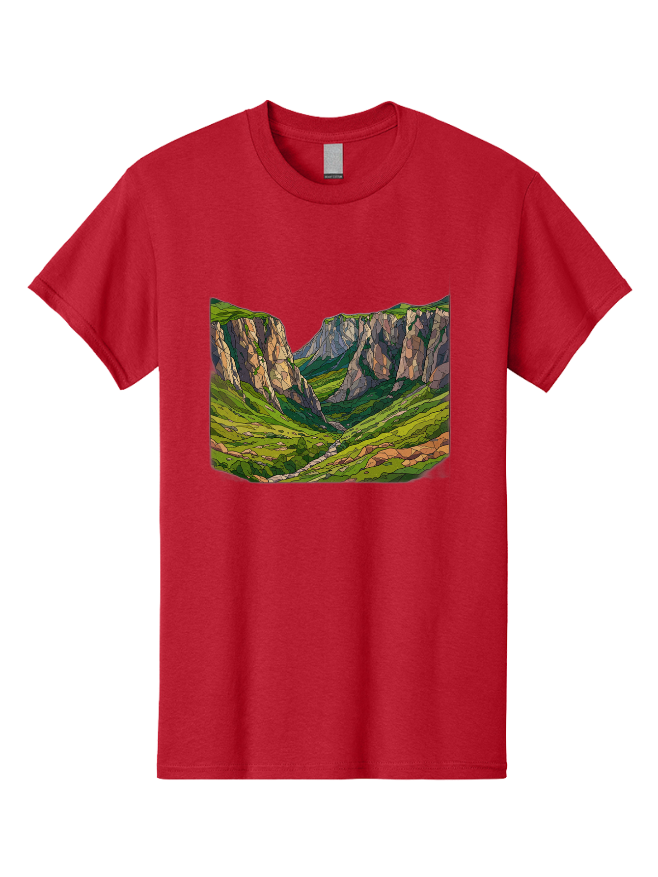 Mountain-Landscape-1 Men'S Graphic Tee, 100% Cotton, Comfortable Casual Summer Wear, Machine Washable, Vintage Camera, Old Camera, Antique Camera, Black Camera, Classic Photography, Photography Equipment, Nostalgic Device, Film Camera, Bag824 7