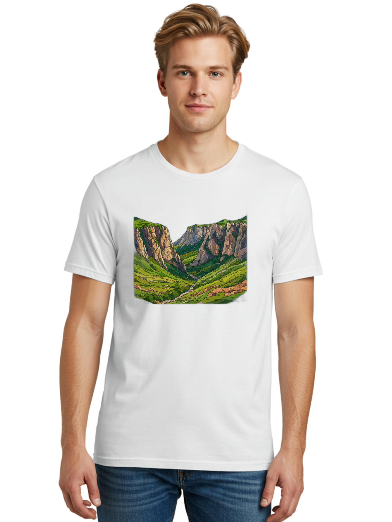 Mountain-Landscape-1 Men'S Graphic Tee, 100% Cotton, Comfortable Casual Summer Wear, Machine Washable, Vintage Camera, Old Camera, Antique Camera, Black Camera, Classic Photography, Photography Equipment, Nostalgic Device, Film Camera, Bag824 29