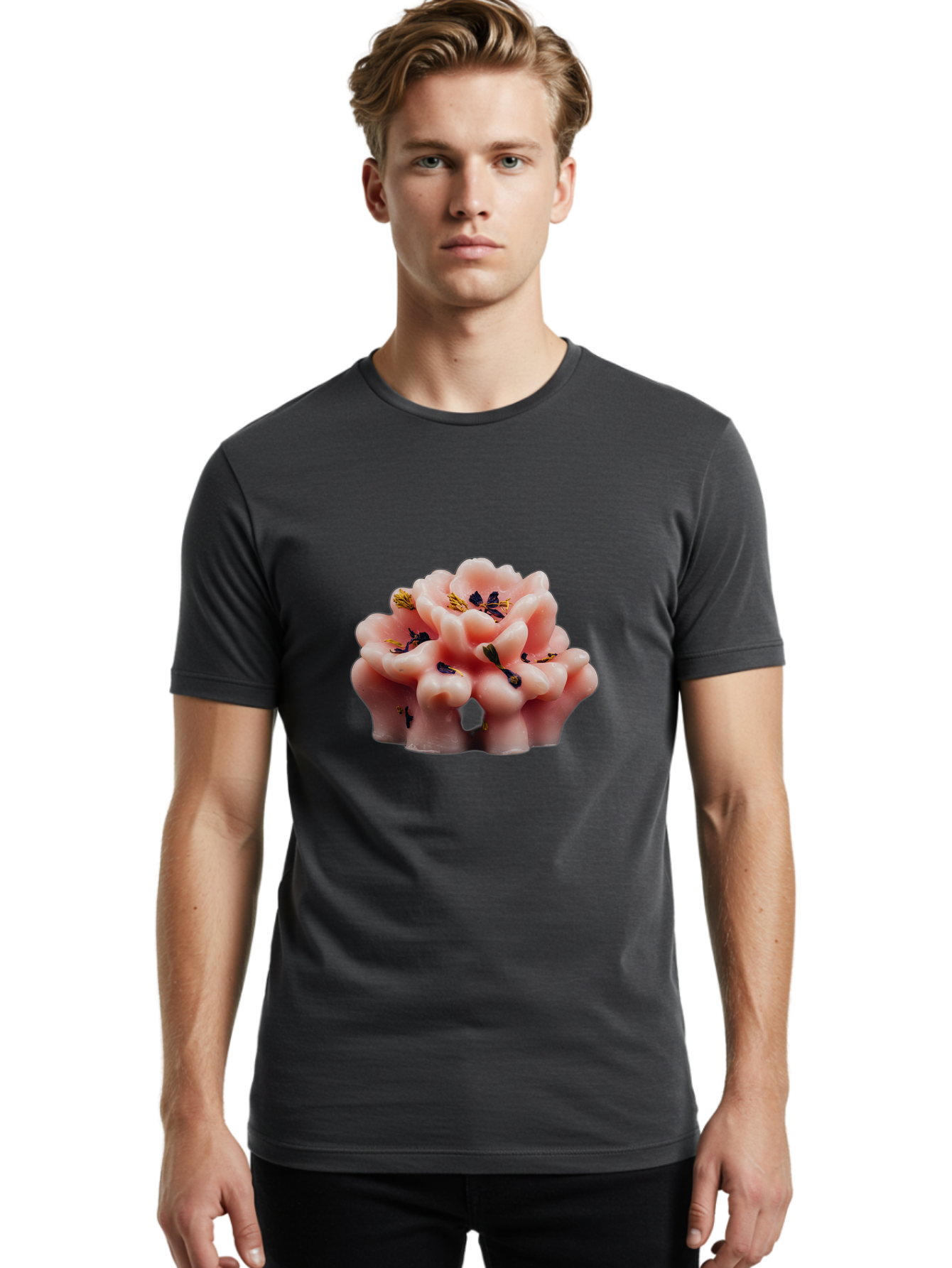 Pink-Flower-Shaped-Candle Men'S Graphic Tee, 100% Cotton, Comfortable Casual Summer Wear, Machine Washable, Vintage Camera, Old Camera, Antique Camera, Black Camera, Classic Photography, Photography Equipment, Nostalgic Device, Film Camera, Bag956 28