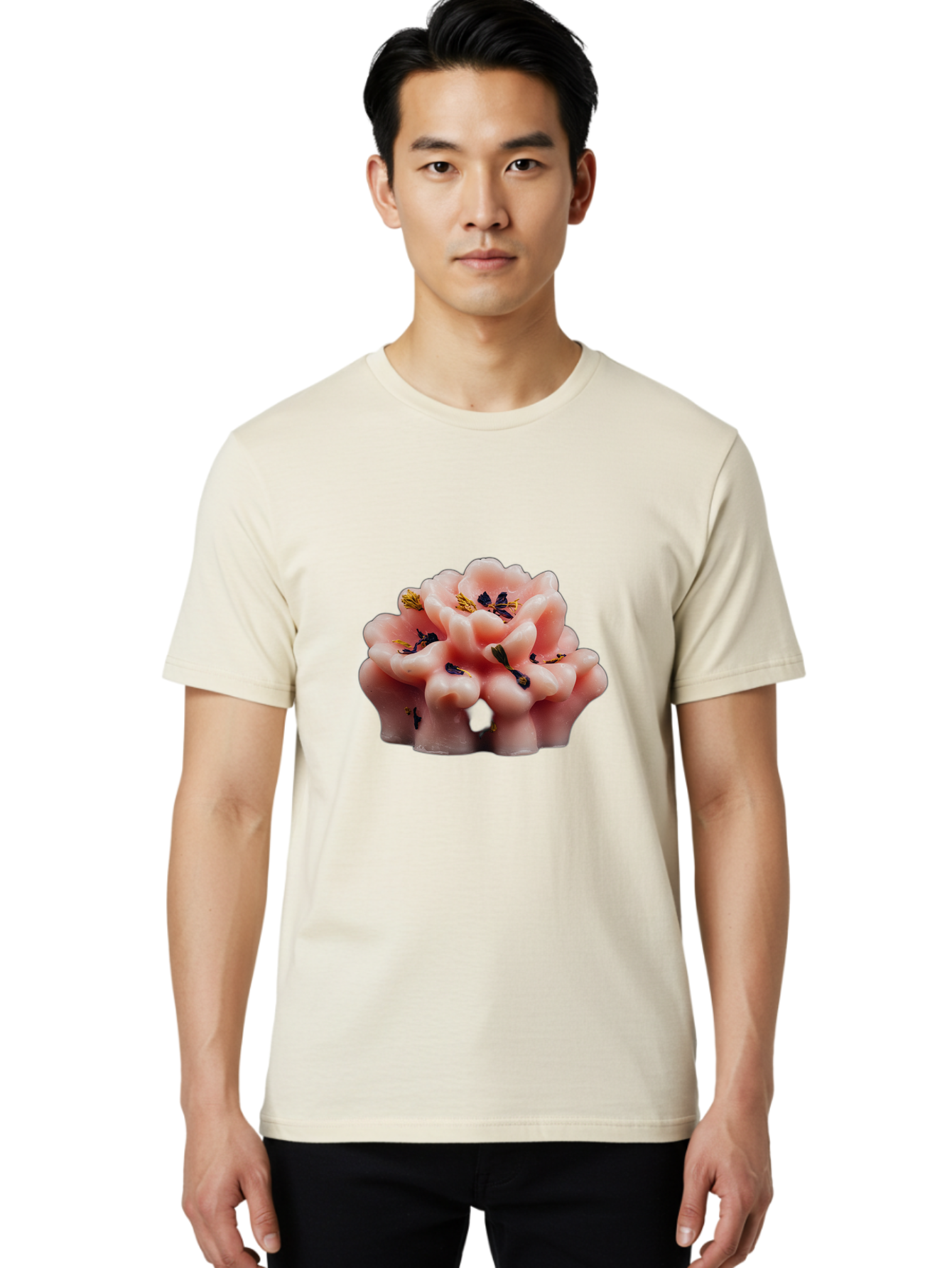 Pink-Flower-Shaped-Candle Men'S Graphic Tee, 100% Cotton, Comfortable Casual Summer Wear, Machine Washable, Vintage Camera, Old Camera, Antique Camera, Black Camera, Classic Photography, Photography Equipment, Nostalgic Device, Film Camera, Bag956 29