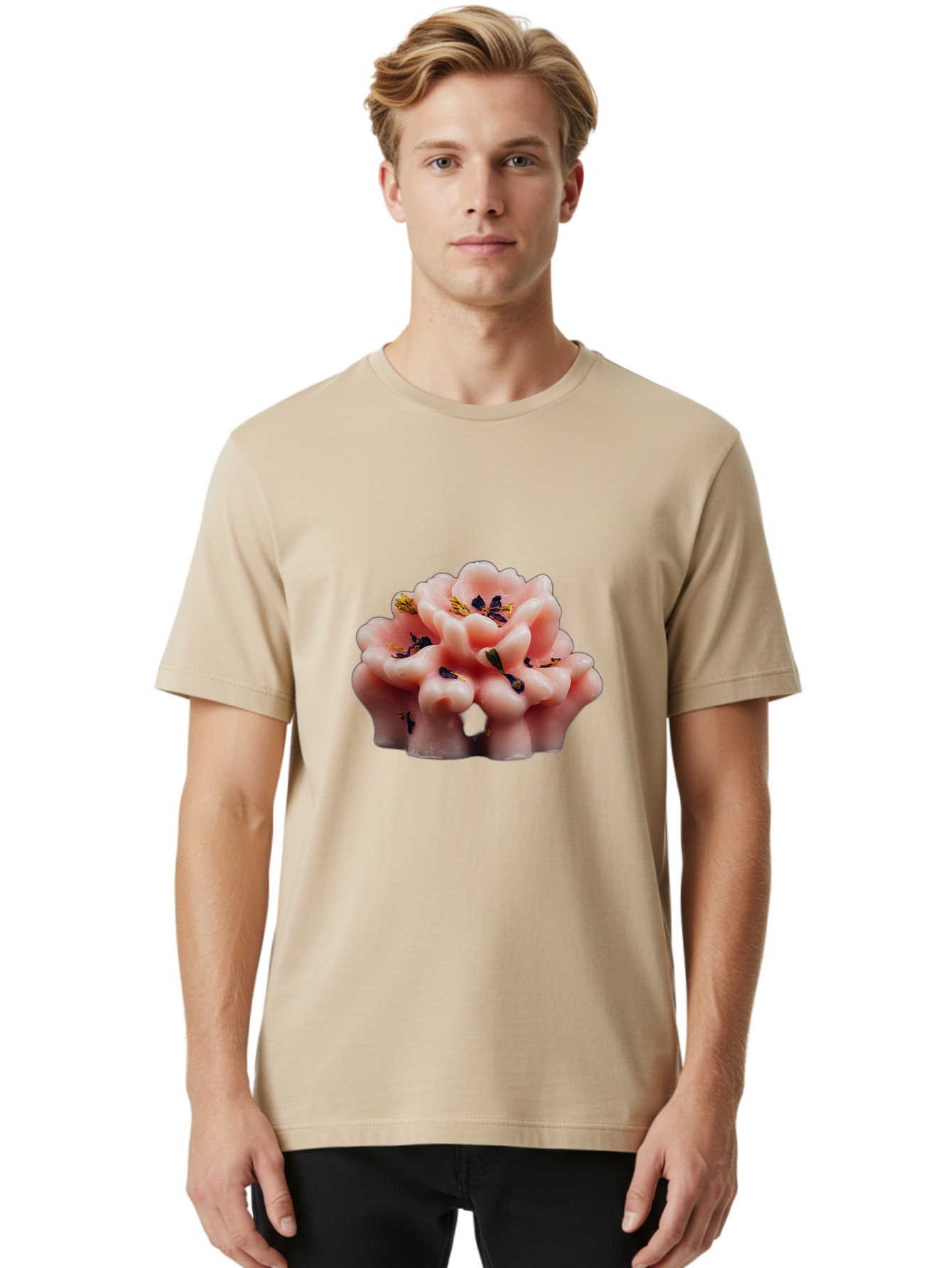 Pink-Flower-Shaped-Candle Men'S Graphic Tee, 100% Cotton, Comfortable Casual Summer Wear, Machine Washable, Vintage Camera, Old Camera, Antique Camera, Black Camera, Classic Photography, Photography Equipment, Nostalgic Device, Film Camera, Bag956 19