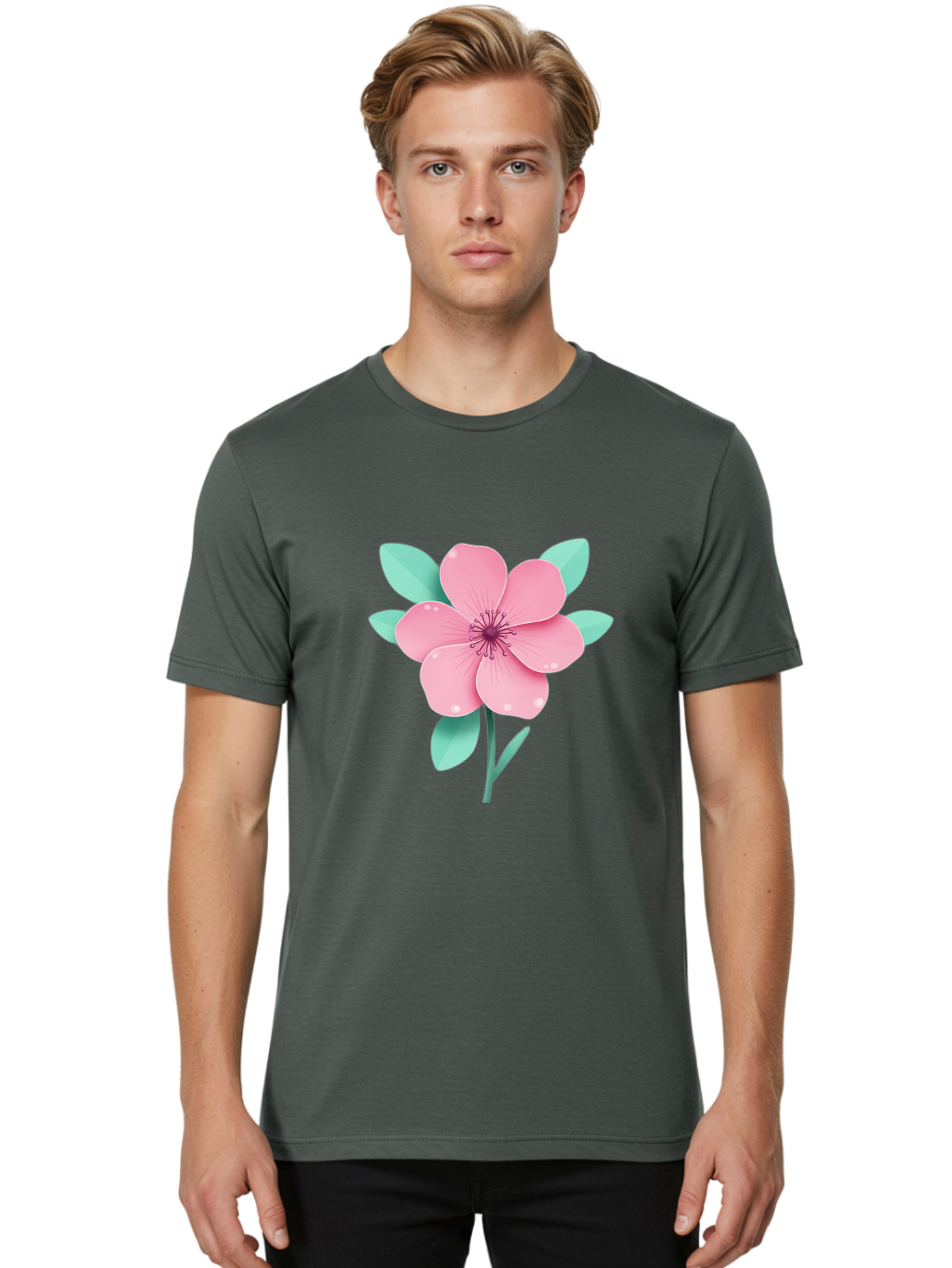 Pink-Flower Men'S Graphic Tee, 100% Cotton, Comfortable Casual Summer Wear, Machine Washable, Vintage Camera, Old Camera, Antique Camera, Black Camera, Classic Photography, Photography Equipment, Nostalgic Device, Film Camera, Camera Art Bag957 20