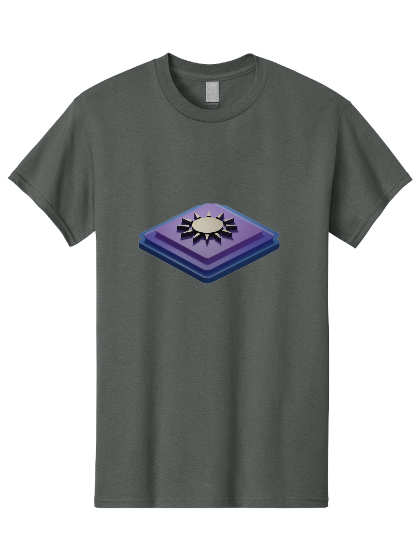 Purple-Square-With-Sun Men'S Graphic Tee, 100% Cotton, Comfortable Casual Summer Wear, Machine Washable, Vintage Camera, Old Camera, Antique Camera, Black Camera, Classic Photography, Photography Equipment, Nostalgic Device, Film Camera, Bag997 6