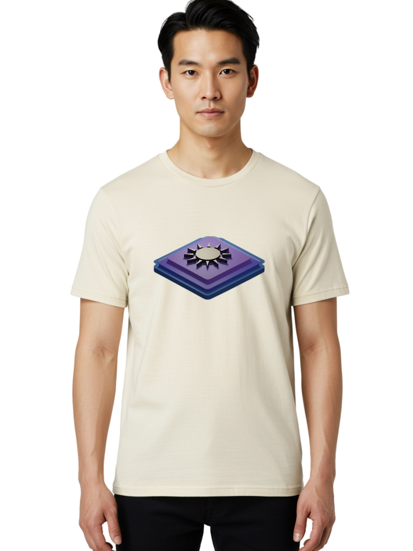 Purple-Square-With-Sun Men'S Graphic Tee, 100% Cotton, Comfortable Casual Summer Wear, Machine Washable, Vintage Camera, Old Camera, Antique Camera, Black Camera, Classic Photography, Photography Equipment, Nostalgic Device, Film Camera, Bag997 18