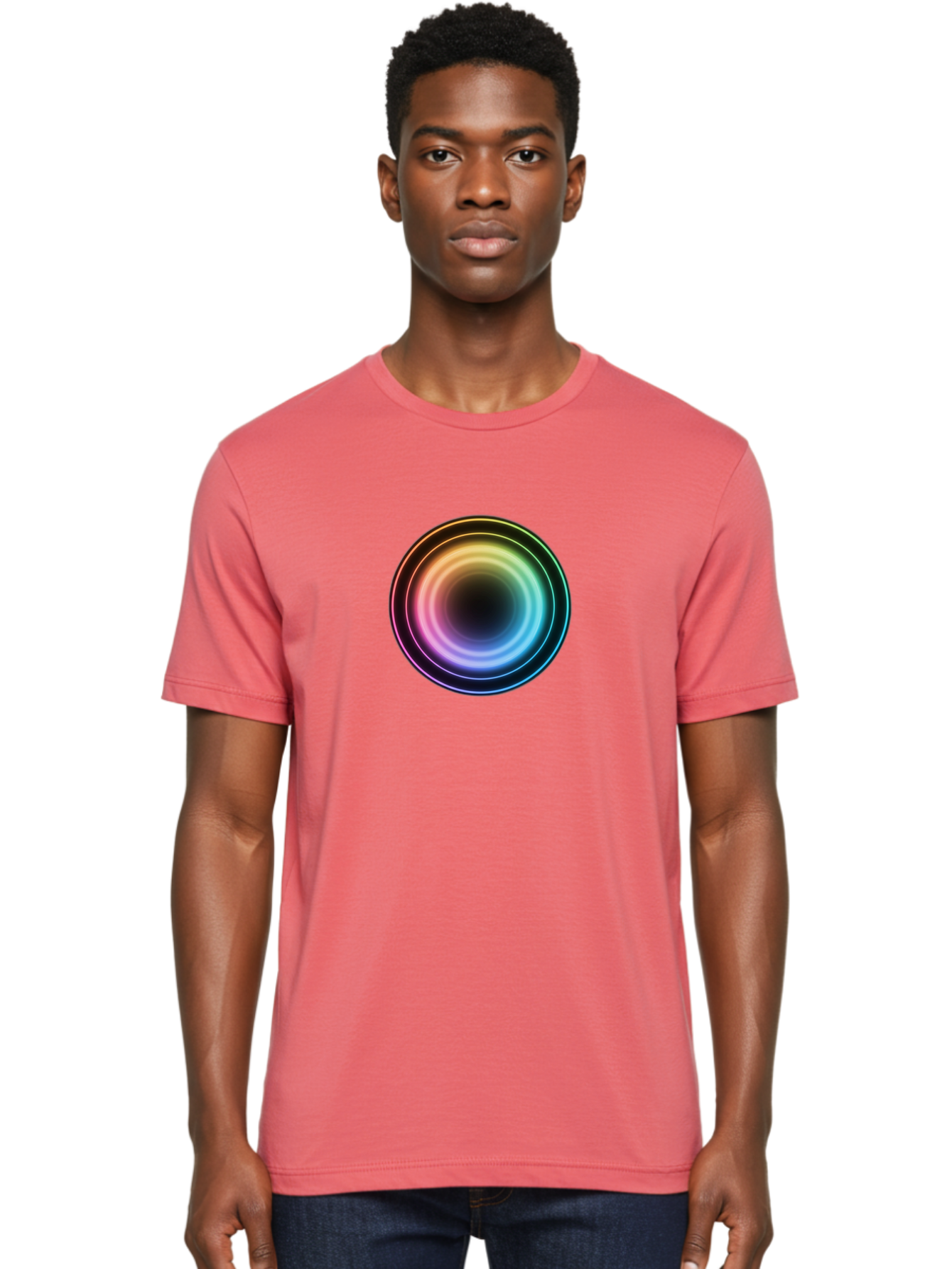 Rainbow-Circle Men'S Graphic Tee, 100% Cotton, Comfortable Casual Summer Wear, Machine Washable, Vintage Camera, Old Camera, Antique Camera, Black Camera, Classic Photography, Photography Equipment, Nostalgic Device, Film Camera, Camera Art Bah005 17