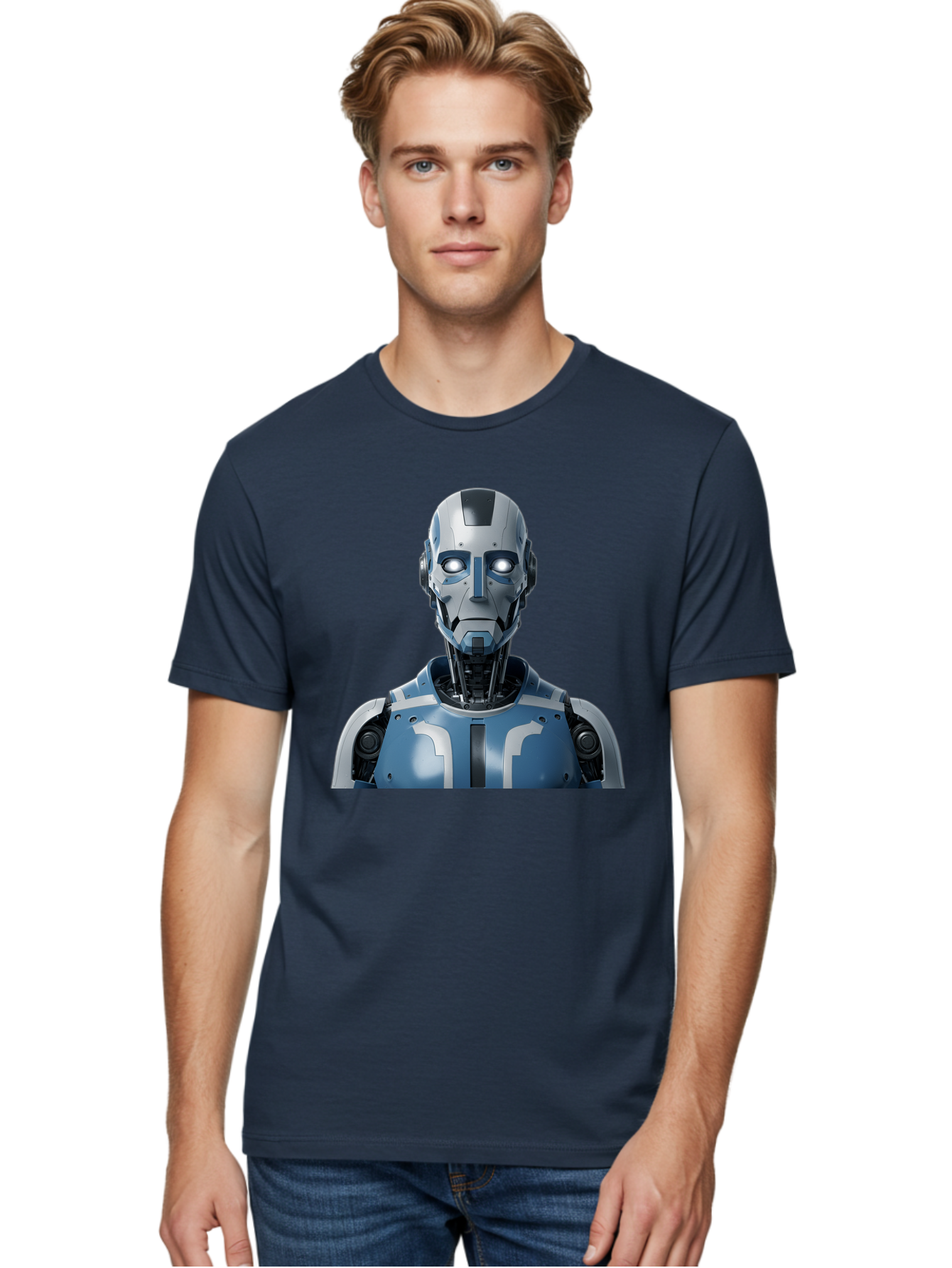 Robot-Bust Men'S Graphic Tee, 100% Cotton, Comfortable Casual Summer Wear, Machine Washable, Vintage Camera, Old Camera, Antique Camera, Black Camera, Classic Photography, Photography Equipment, Nostalgic Device, Film Camera, Camera Art Bah030 21