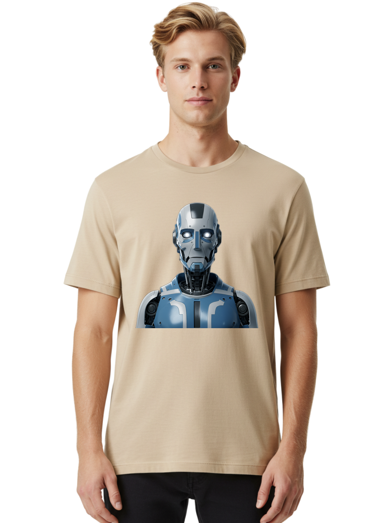 Robot-Bust Men'S Graphic Tee, 100% Cotton, Comfortable Casual Summer Wear, Machine Washable, Vintage Camera, Old Camera, Antique Camera, Black Camera, Classic Photography, Photography Equipment, Nostalgic Device, Film Camera, Camera Art Bah030 25