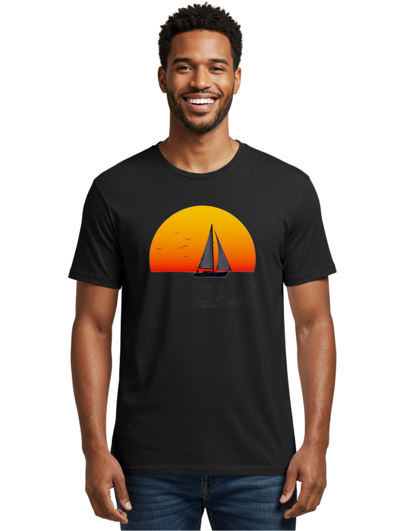 Sailboat-At-Sunset Men'S Graphic Tee, 100% Cotton, Comfortable Casual Summer Wear, Machine Washable, Vintage Camera, Old Camera, Antique Camera, Black Camera, Classic Photography, Photography Equipment, Nostalgic Device, Film Camera, Bah055 29