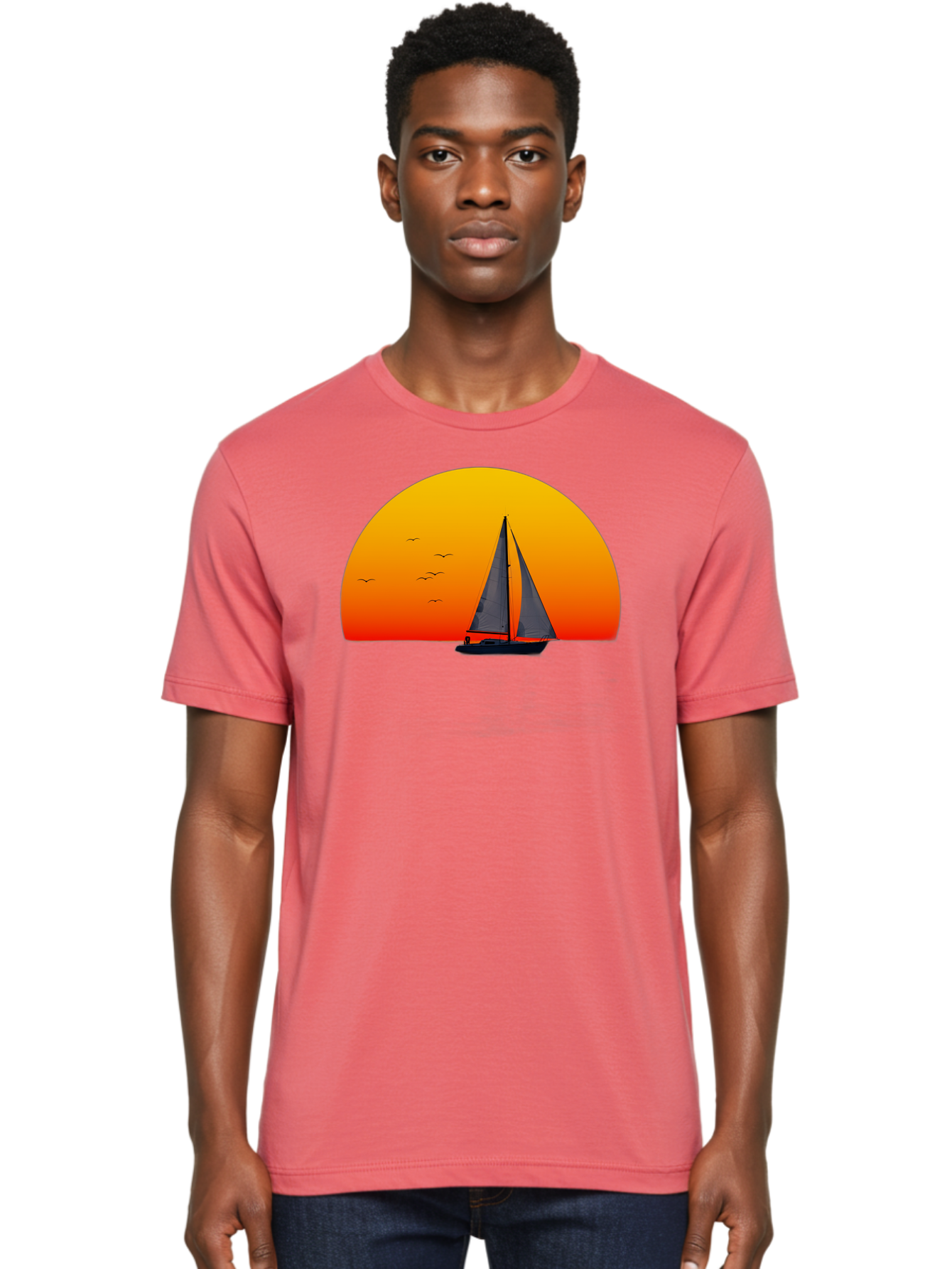 Sailboat-At-Sunset Men'S Graphic Tee, 100% Cotton, Comfortable Casual Summer Wear, Machine Washable, Vintage Camera, Old Camera, Antique Camera, Black Camera, Classic Photography, Photography Equipment, Nostalgic Device, Film Camera, Bah055 26