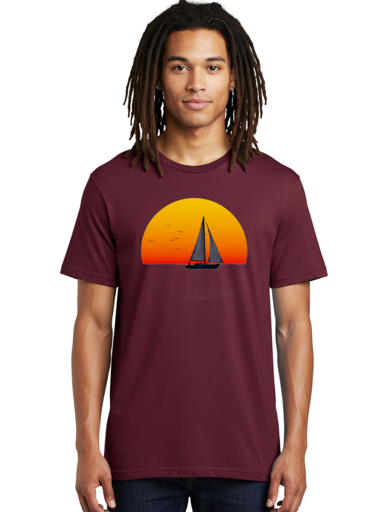 Sailboat-At-Sunset Men'S Graphic Tee, 100% Cotton, Comfortable Casual Summer Wear, Machine Washable, Vintage Camera, Old Camera, Antique Camera, Black Camera, Classic Photography, Photography Equipment, Nostalgic Device, Film Camera, Bah055 16