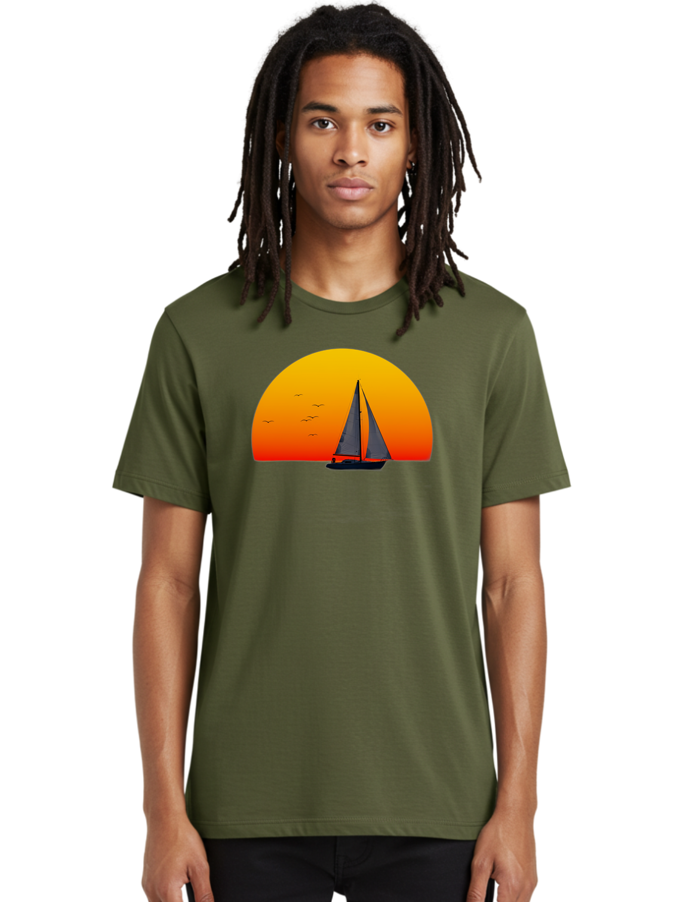 Sailboat-At-Sunset Men'S Graphic Tee, 100% Cotton, Comfortable Casual Summer Wear, Machine Washable, Vintage Camera, Old Camera, Antique Camera, Black Camera, Classic Photography, Photography Equipment, Nostalgic Device, Film Camera, Bah055 25