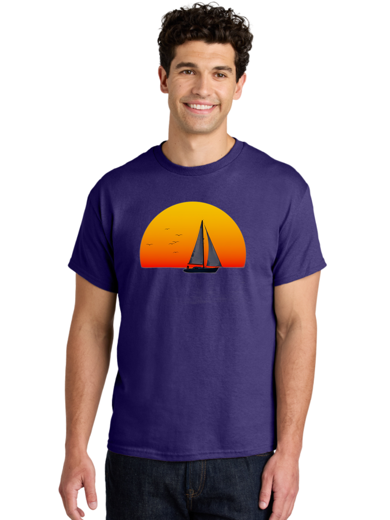 Sailboat-At-Sunset Men'S Graphic Tee, 100% Cotton, Comfortable Casual Summer Wear, Machine Washable, Vintage Camera, Old Camera, Antique Camera, Black Camera, Classic Photography, Photography Equipment, Nostalgic Device, Film Camera, Bah055 27