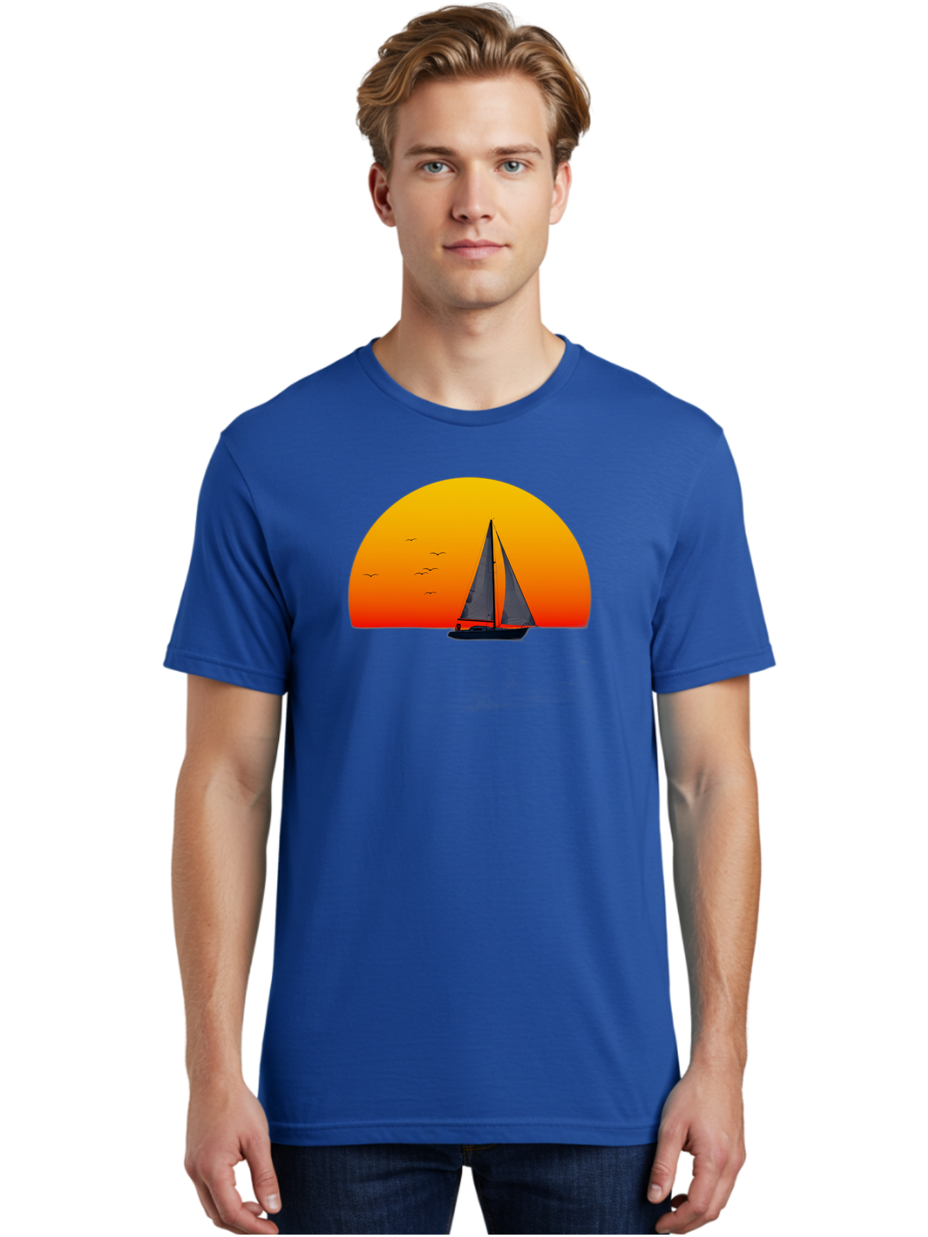 Sailboat-At-Sunset Men'S Graphic Tee, 100% Cotton, Comfortable Casual Summer Wear, Machine Washable, Vintage Camera, Old Camera, Antique Camera, Black Camera, Classic Photography, Photography Equipment, Nostalgic Device, Film Camera, Bah055 24
