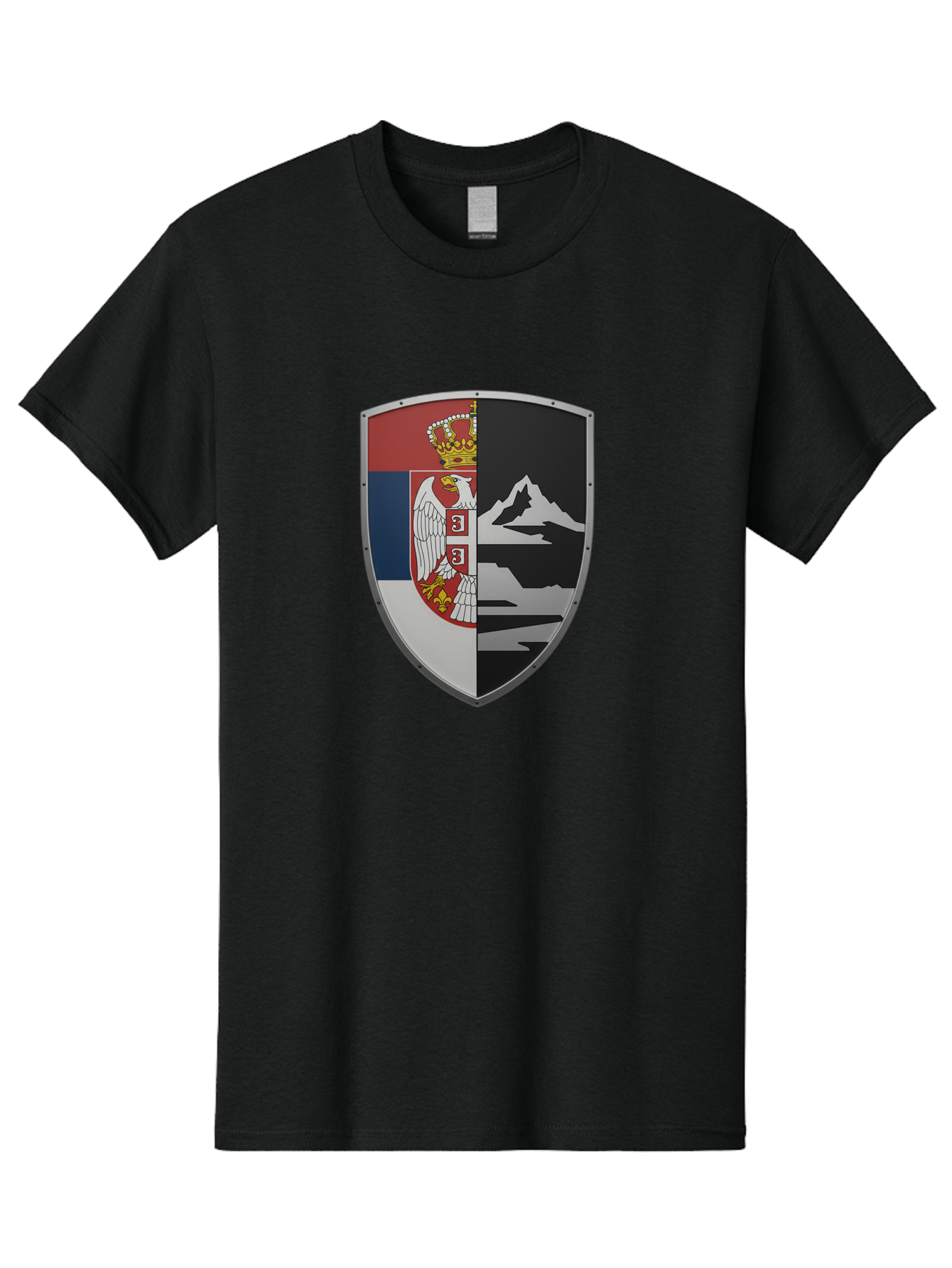 Shield-With-Eagle-And-Mountain Men'S Graphic Tee, 100% Cotton, Comfortable Casual Summer Wear, Machine Washable, Vintage Camera, Old Camera, Antique Camera, Black Camera, Classic Photography, Photography Equipment, Nostalgic Device, Bah100 6