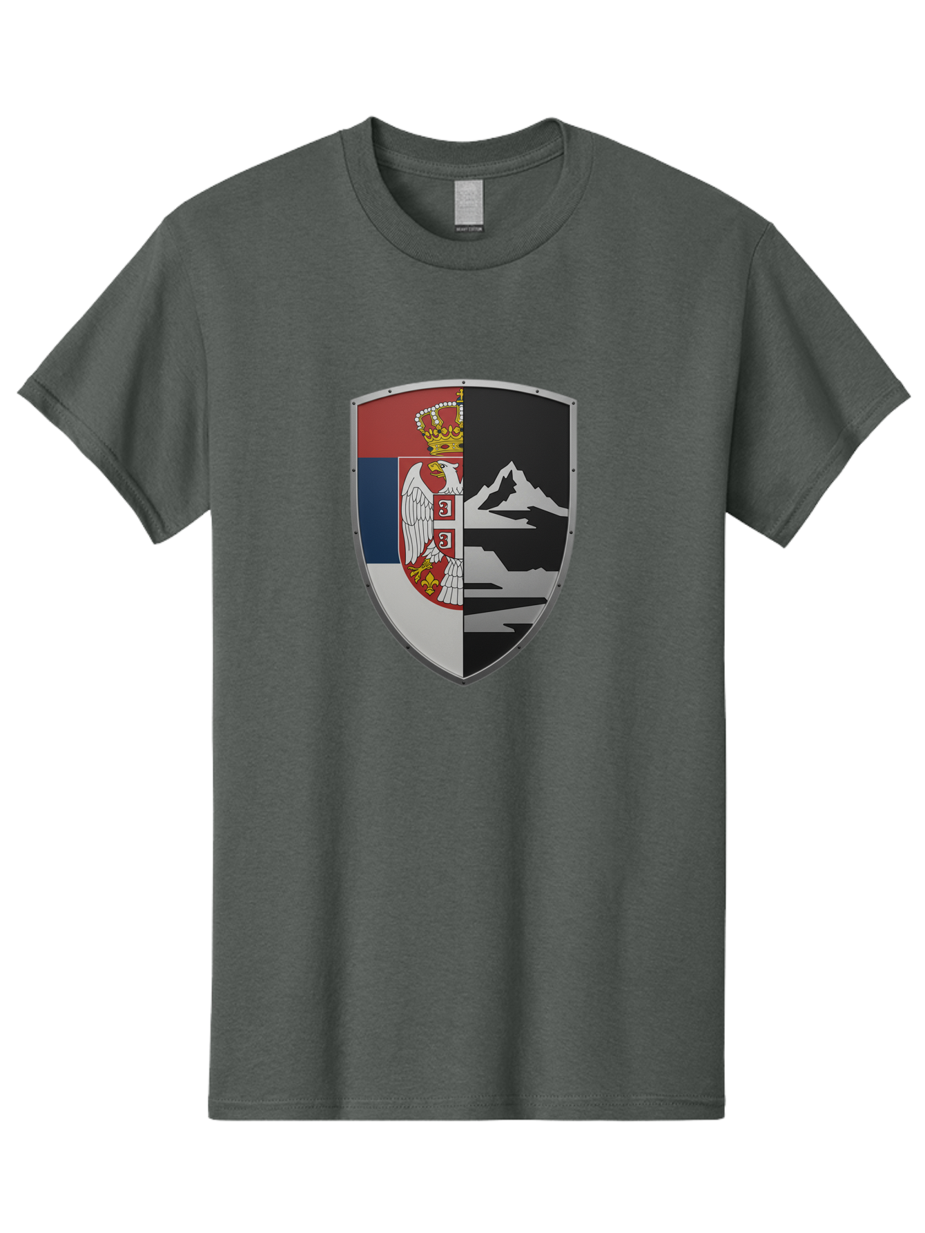 Shield-With-Eagle-And-Mountain Men'S Graphic Tee, 100% Cotton, Comfortable Casual Summer Wear, Machine Washable, Vintage Camera, Old Camera, Antique Camera, Black Camera, Classic Photography, Photography Equipment, Nostalgic Device, Bah100 5