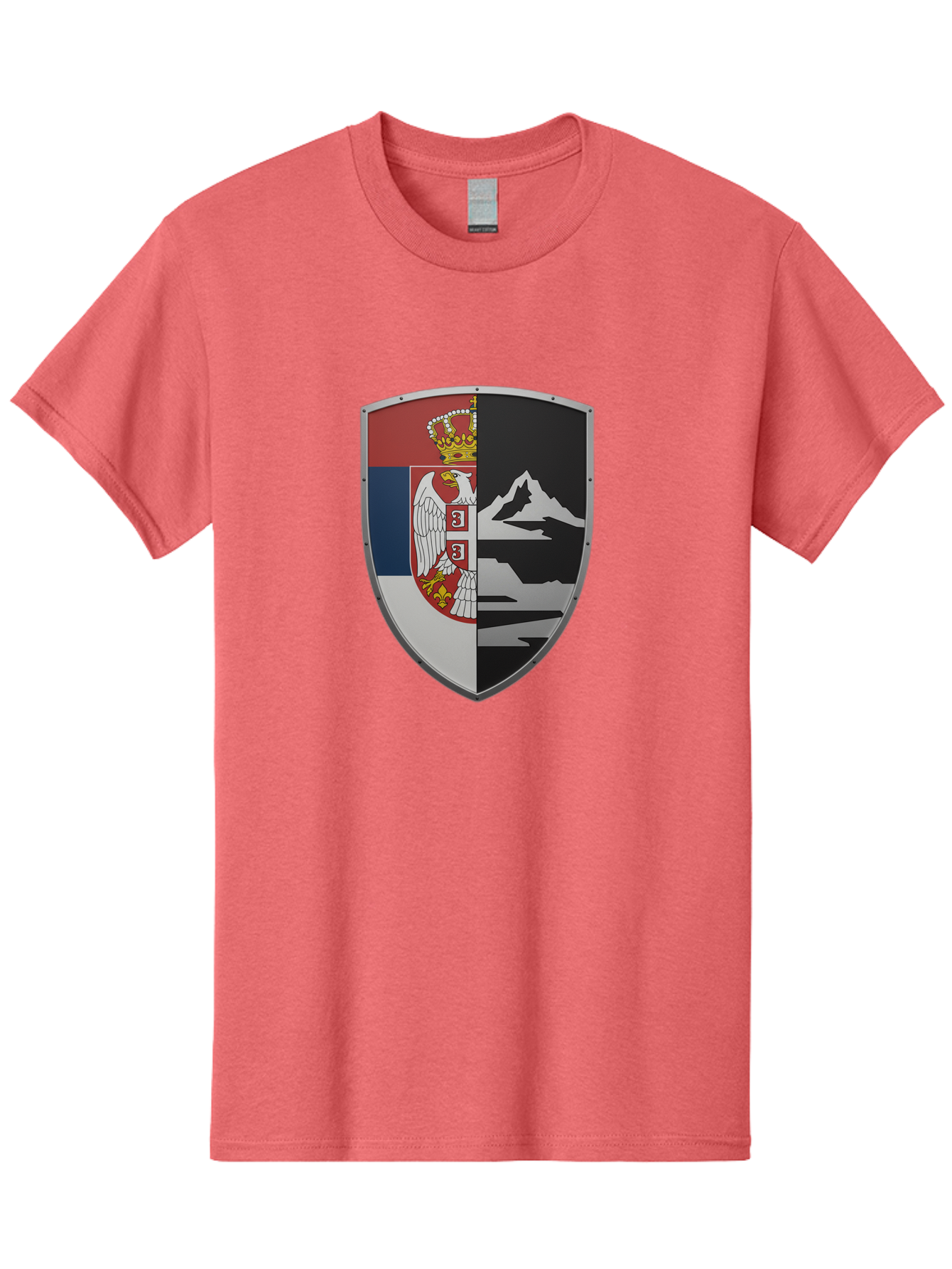Shield-With-Eagle-And-Mountain Men'S Graphic Tee, 100% Cotton, Comfortable Casual Summer Wear, Machine Washable, Vintage Camera, Old Camera, Antique Camera, Black Camera, Classic Photography, Photography Equipment, Nostalgic Device, Bah100 14