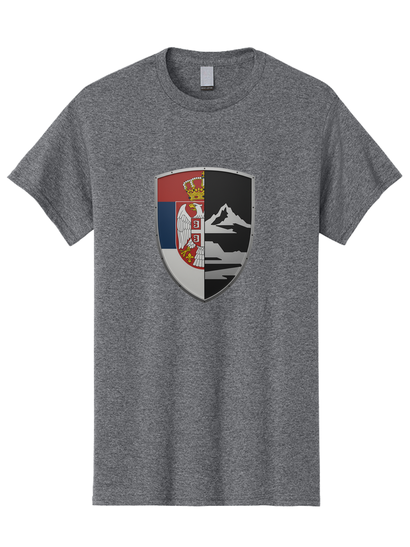 Shield-With-Eagle-And-Mountain Men'S Graphic Tee, 100% Cotton, Comfortable Casual Summer Wear, Machine Washable, Vintage Camera, Old Camera, Antique Camera, Black Camera, Classic Photography, Photography Equipment, Nostalgic Device, Bah100 11