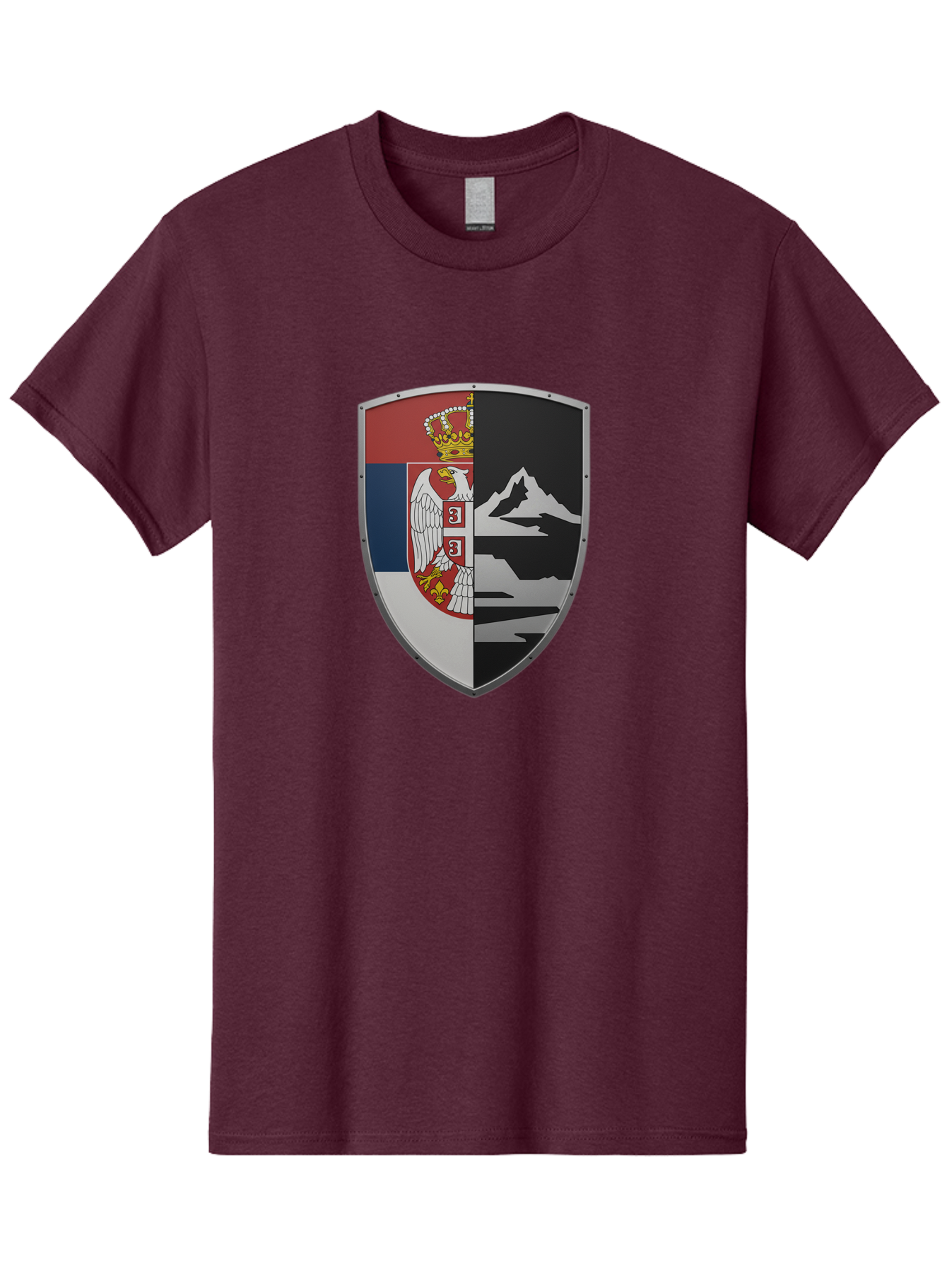 Shield-With-Eagle-And-Mountain Men'S Graphic Tee, 100% Cotton, Comfortable Casual Summer Wear, Machine Washable, Vintage Camera, Old Camera, Antique Camera, Black Camera, Classic Photography, Photography Equipment, Nostalgic Device, Bah100 10
