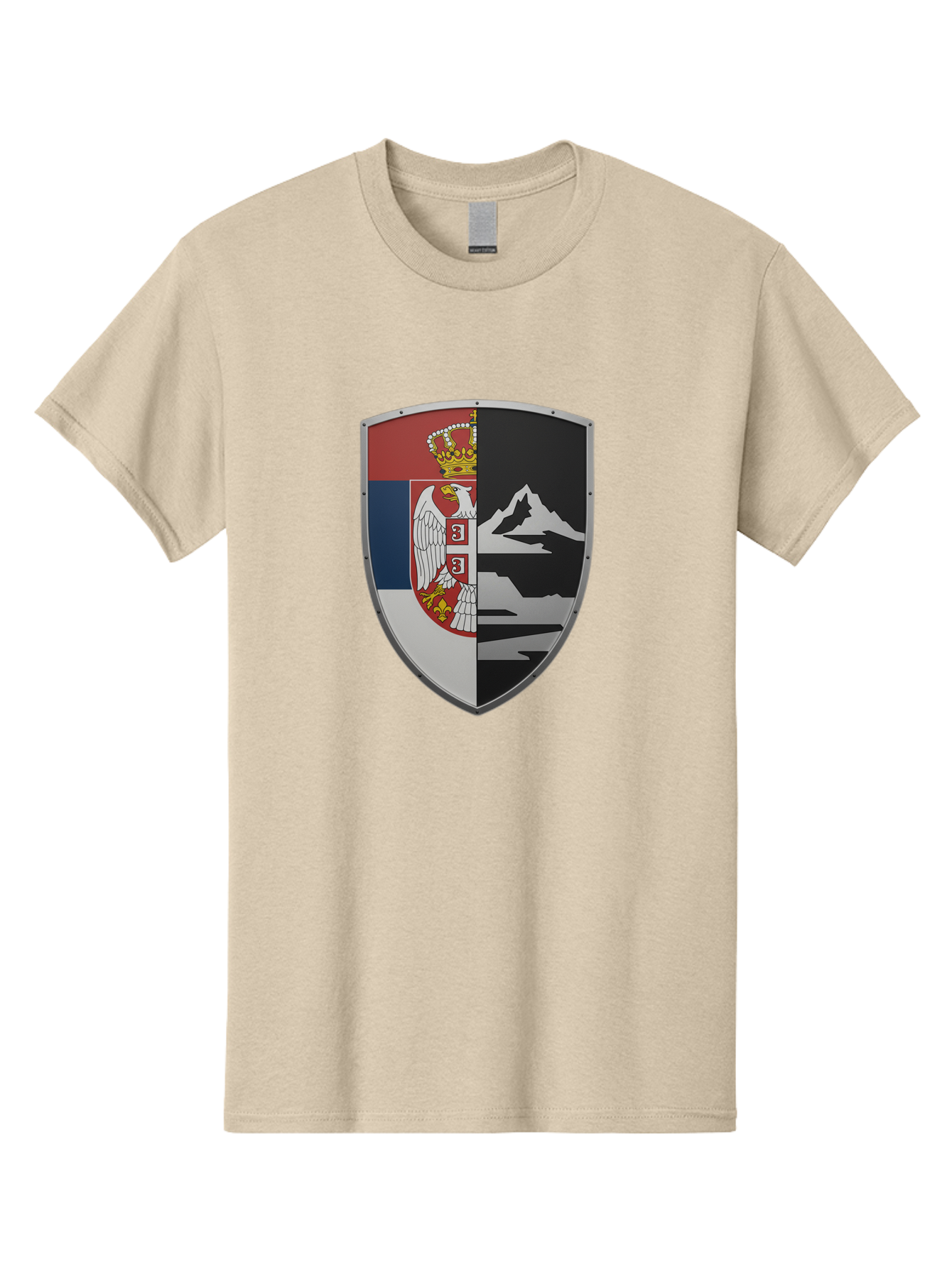 Shield-With-Eagle-And-Mountain Men'S Graphic Tee, 100% Cotton, Comfortable Casual Summer Wear, Machine Washable, Vintage Camera, Old Camera, Antique Camera, Black Camera, Classic Photography, Photography Equipment, Nostalgic Device, Bah100 7