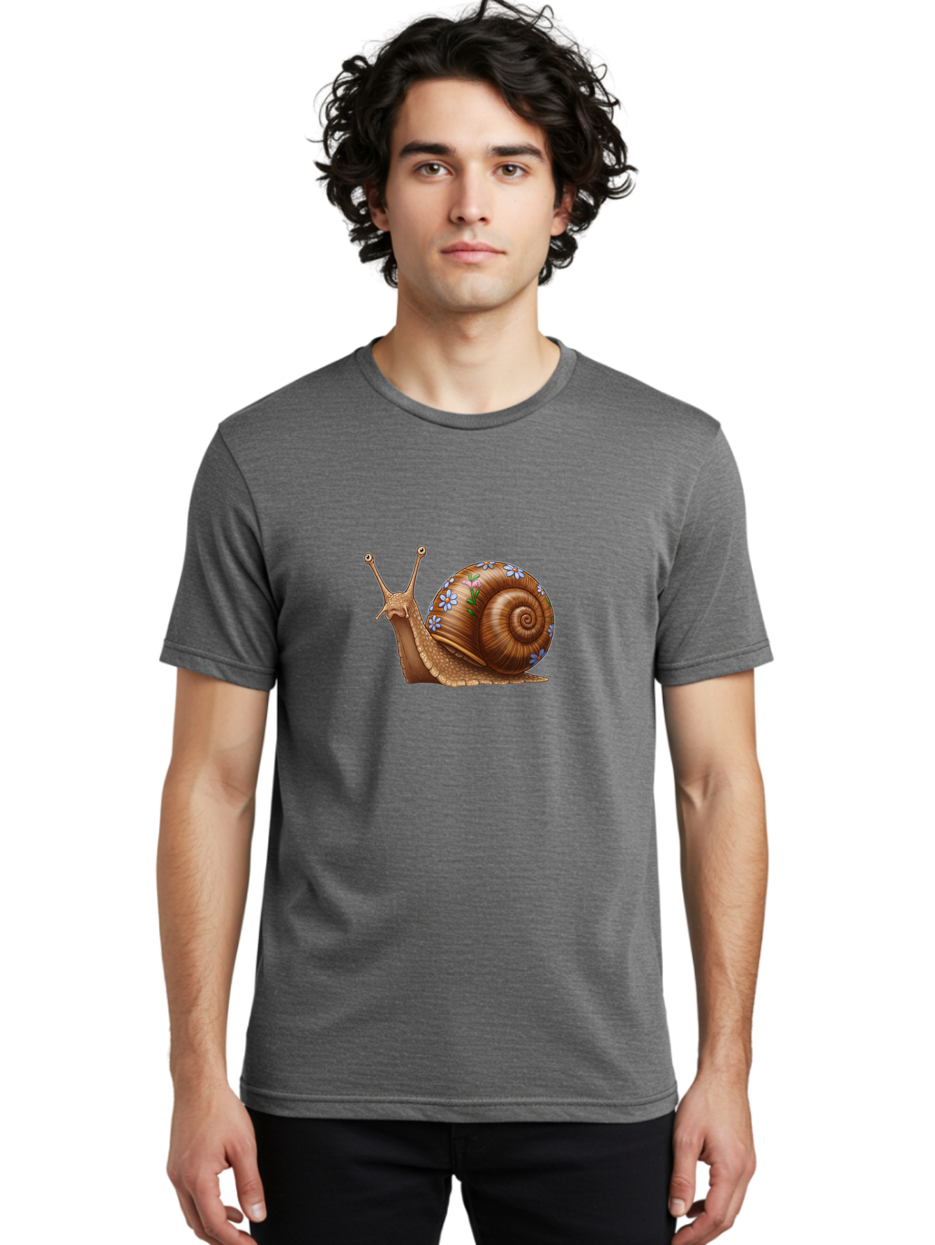 Snail-With-Flowers-3 Men'S Graphic Tee, 100% Cotton, Comfortable Casual Summer Wear, Machine Washable, Vintage Camera, Old Camera, Antique Camera, Black Camera, Classic Photography, Photography Equipment, Nostalgic Device, Film Camera, Bah141 28