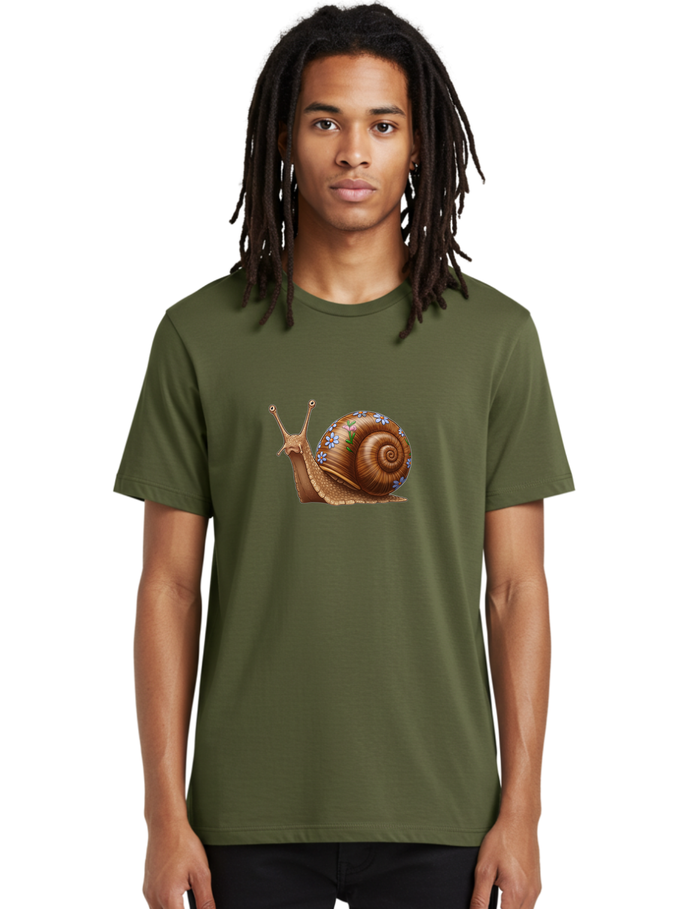 Snail-With-Flowers-3 Men'S Graphic Tee, 100% Cotton, Comfortable Casual Summer Wear, Machine Washable, Vintage Camera, Old Camera, Antique Camera, Black Camera, Classic Photography, Photography Equipment, Nostalgic Device, Film Camera, Bah141 25