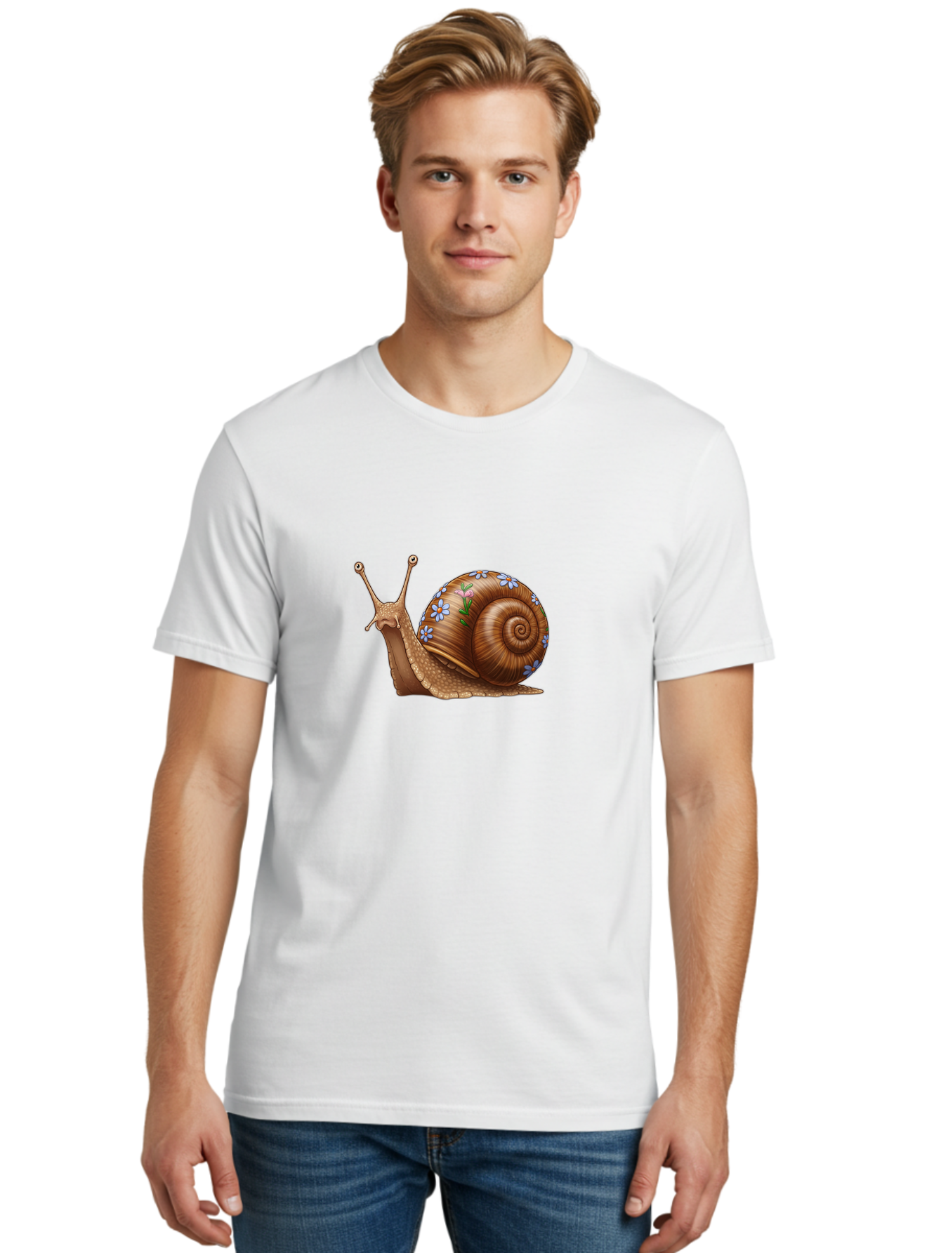 Snail-With-Flowers-3 Men'S Graphic Tee, 100% Cotton, Comfortable Casual Summer Wear, Machine Washable, Vintage Camera, Old Camera, Antique Camera, Black Camera, Classic Photography, Photography Equipment, Nostalgic Device, Film Camera, Bah141 23