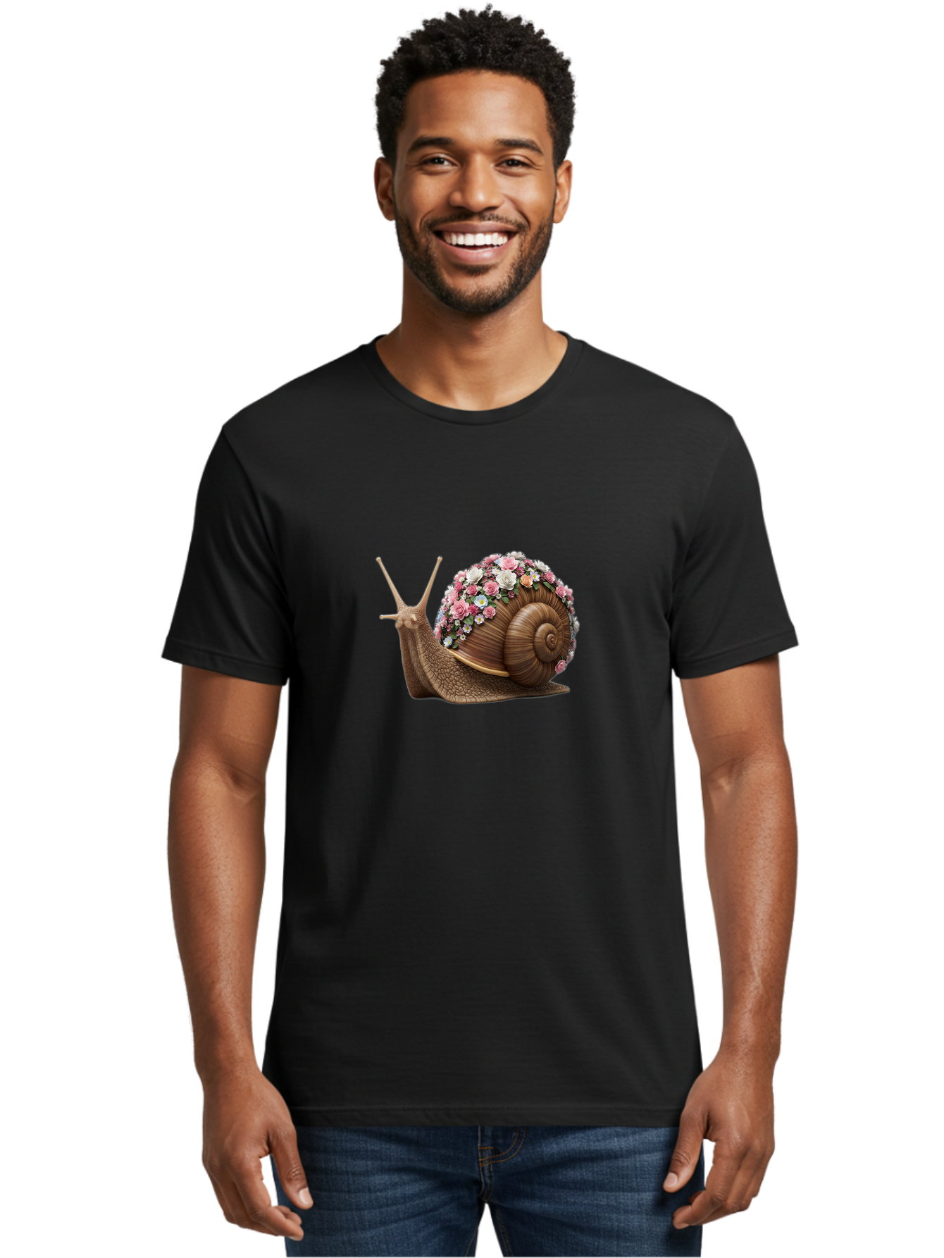 Snail-With-Flowers-4 Men'S Graphic Tee, 100% Cotton, Comfortable Casual Summer Wear, Machine Washable, Vintage Camera, Old Camera, Antique Camera, Black Camera, Classic Photography, Photography Equipment, Nostalgic Device, Film Camera, Bah142 29