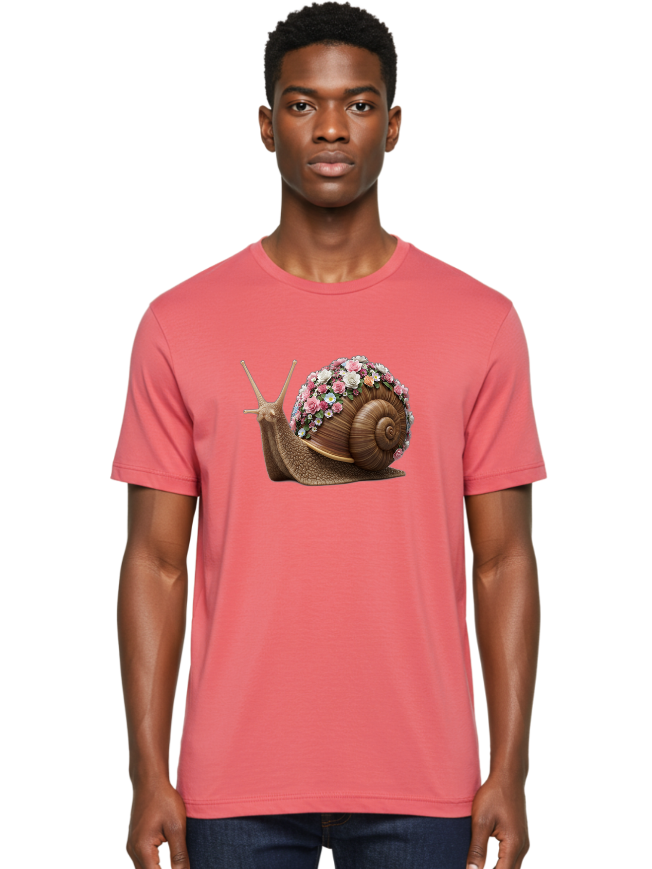 Snail-With-Flowers-4 Men'S Graphic Tee, 100% Cotton, Comfortable Casual Summer Wear, Machine Washable, Vintage Camera, Old Camera, Antique Camera, Black Camera, Classic Photography, Photography Equipment, Nostalgic Device, Film Camera, Bah142 21