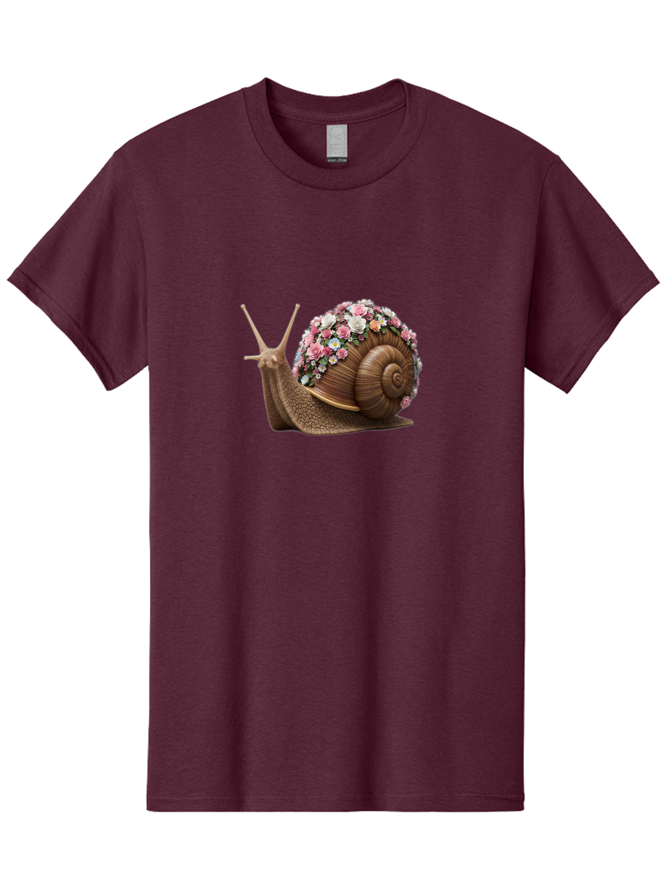 Snail-With-Flowers-4 Men'S Graphic Tee, 100% Cotton, Comfortable Casual Summer Wear, Machine Washable, Vintage Camera, Old Camera, Antique Camera, Black Camera, Classic Photography, Photography Equipment, Nostalgic Device, Film Camera, Bah142 1