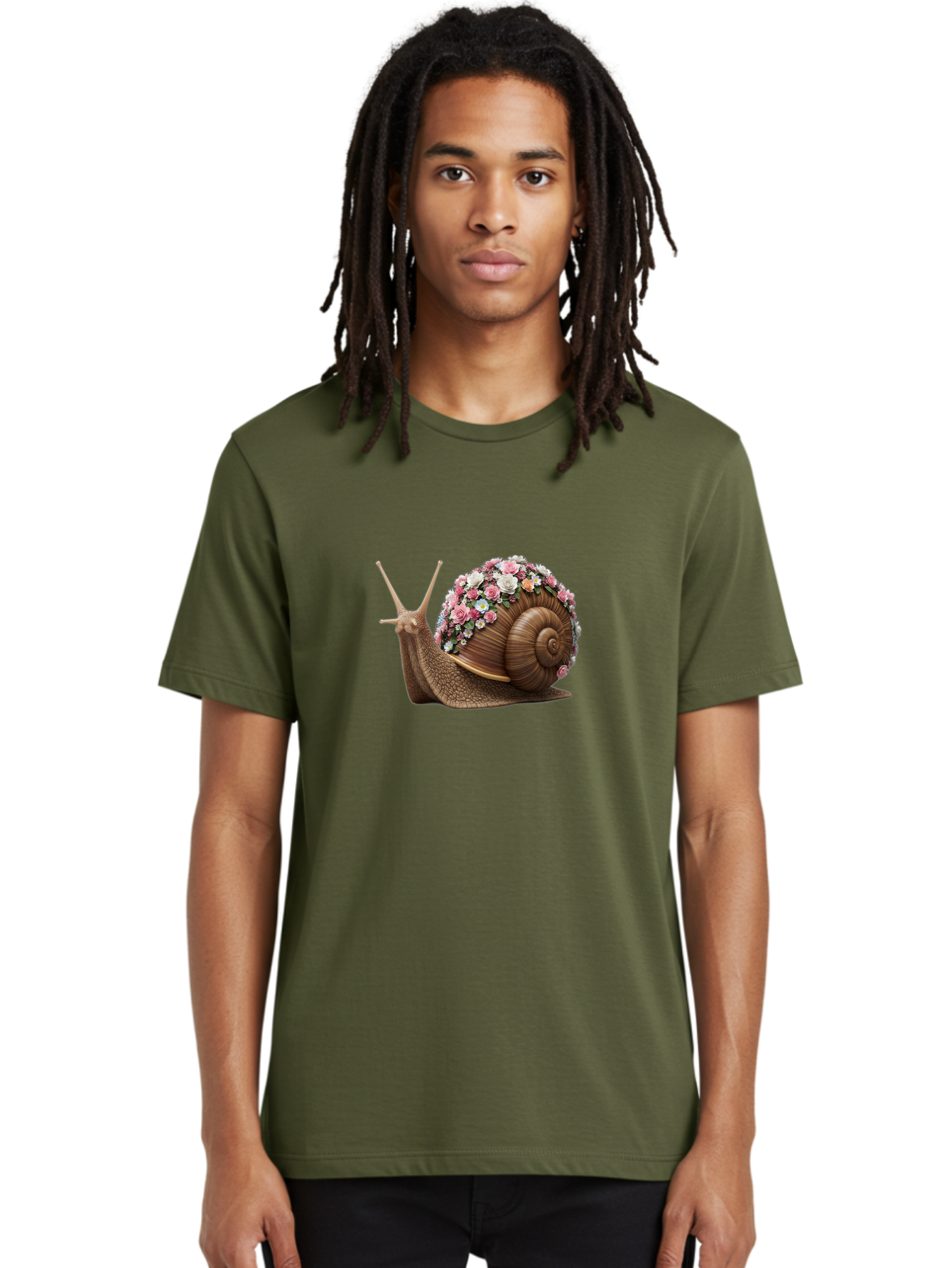 Snail-With-Flowers-4 Men'S Graphic Tee, 100% Cotton, Comfortable Casual Summer Wear, Machine Washable, Vintage Camera, Old Camera, Antique Camera, Black Camera, Classic Photography, Photography Equipment, Nostalgic Device, Film Camera, Bah142 17