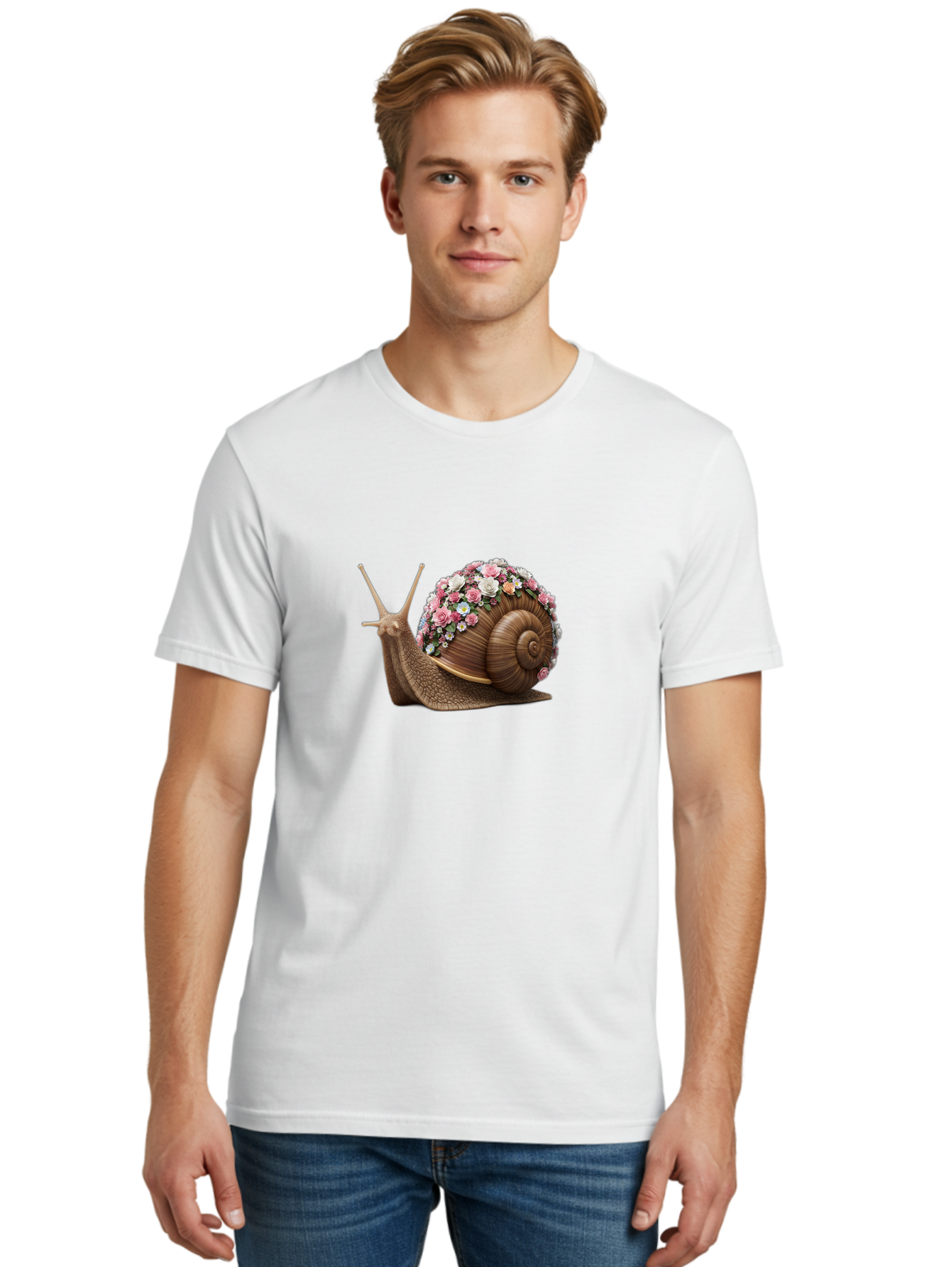 Snail-With-Flowers-4 Men'S Graphic Tee, 100% Cotton, Comfortable Casual Summer Wear, Machine Washable, Vintage Camera, Old Camera, Antique Camera, Black Camera, Classic Photography, Photography Equipment, Nostalgic Device, Film Camera, Bah142 22