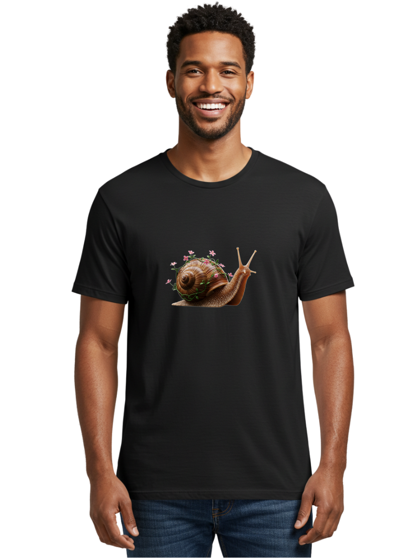 Snail-With-Flowers-5 Men'S Graphic Tee, 100% Cotton, Comfortable Casual Summer Wear, Machine Washable, Vintage Camera, Old Camera, Antique Camera, Black Camera, Classic Photography, Photography Equipment, Nostalgic Device, Film Camera, Bah143 22