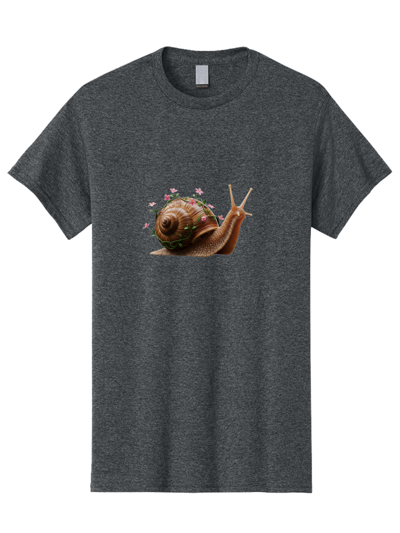 Snail-With-Flowers-5 Men'S Graphic Tee, 100% Cotton, Comfortable Casual Summer Wear, Machine Washable, Vintage Camera, Old Camera, Antique Camera, Black Camera, Classic Photography, Photography Equipment, Nostalgic Device, Film Camera, Bah143 3