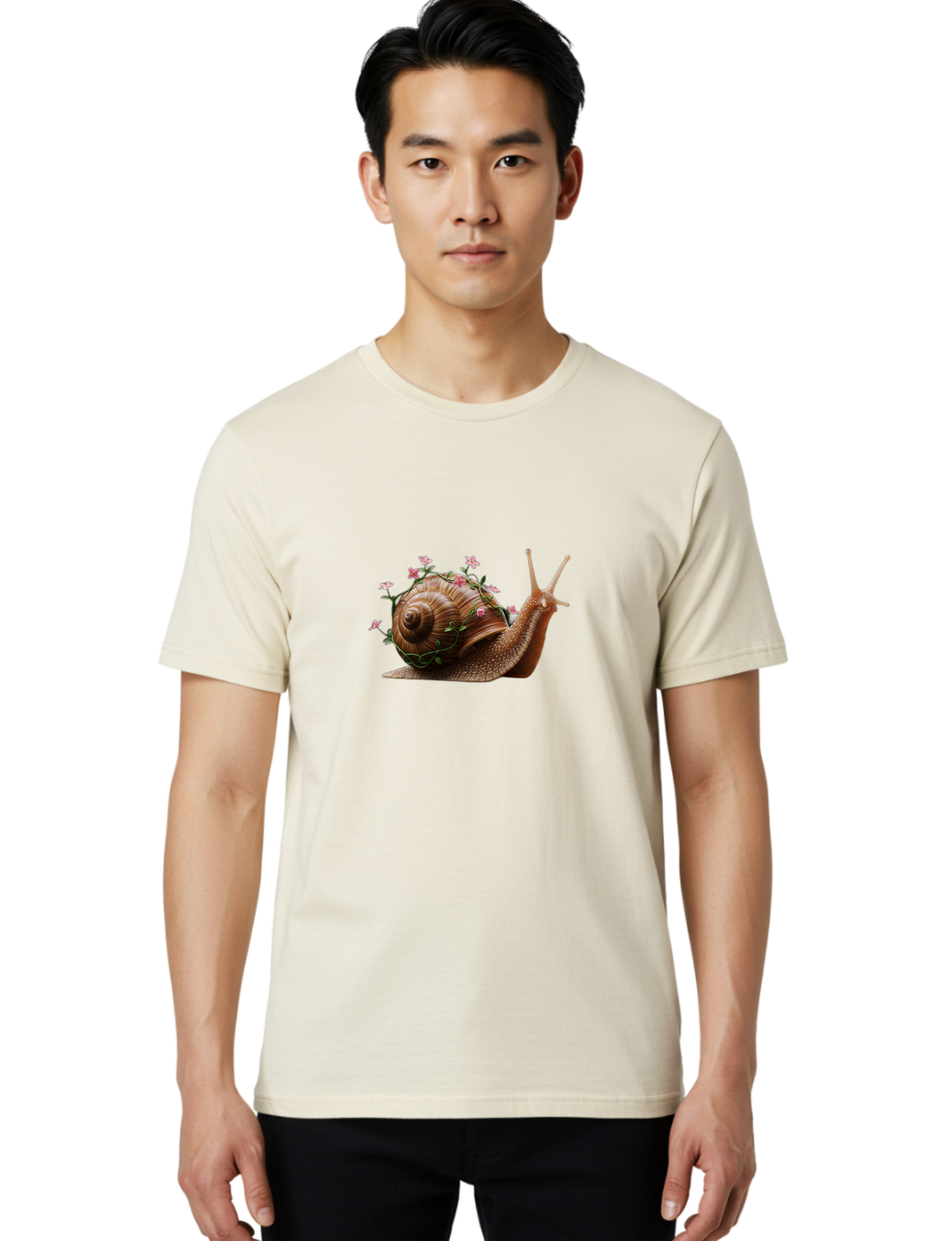 Snail-With-Flowers-5 Men'S Graphic Tee, 100% Cotton, Comfortable Casual Summer Wear, Machine Washable, Vintage Camera, Old Camera, Antique Camera, Black Camera, Classic Photography, Photography Equipment, Nostalgic Device, Film Camera, Bah143 17